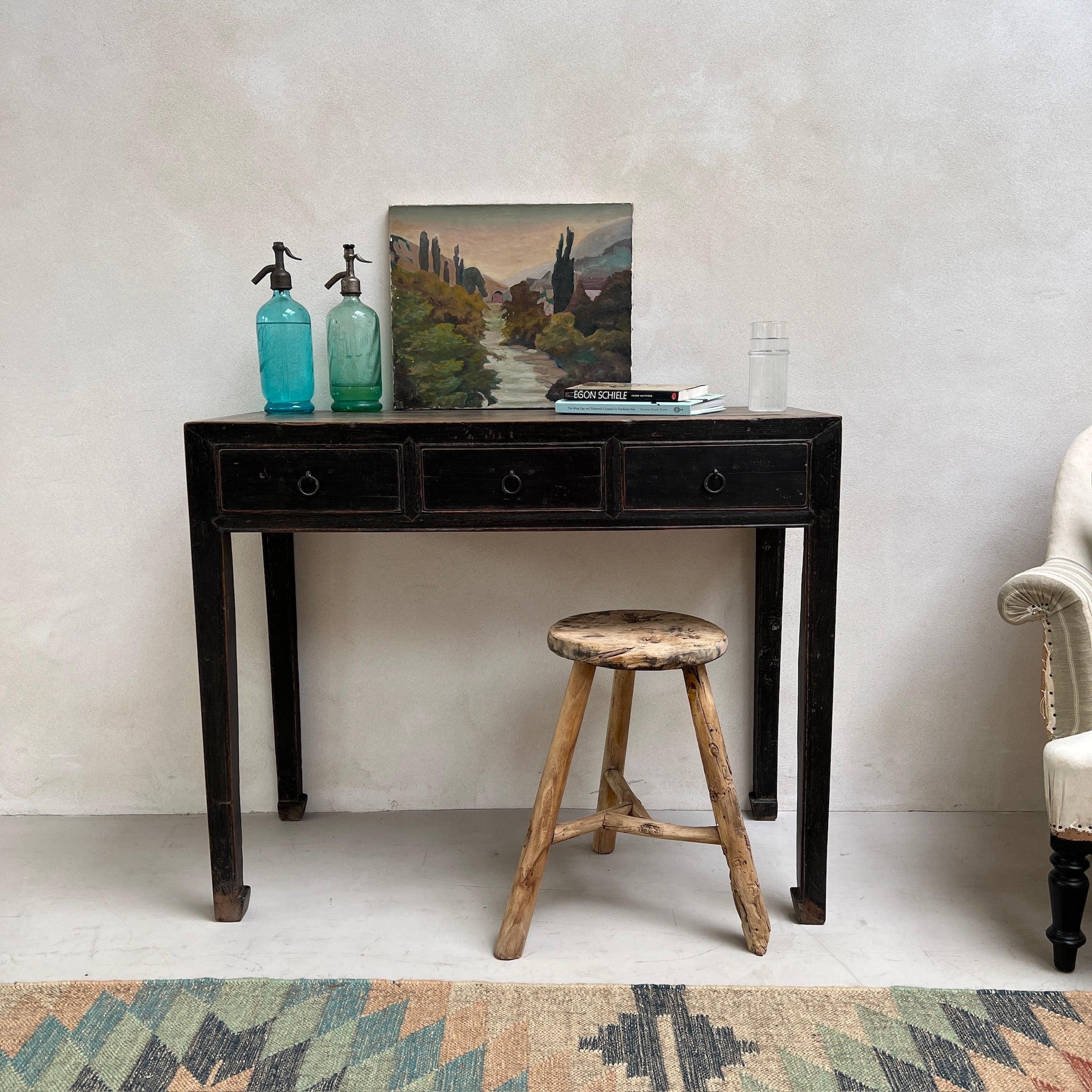 Small Antique Black Console Table | Verity - Image 7