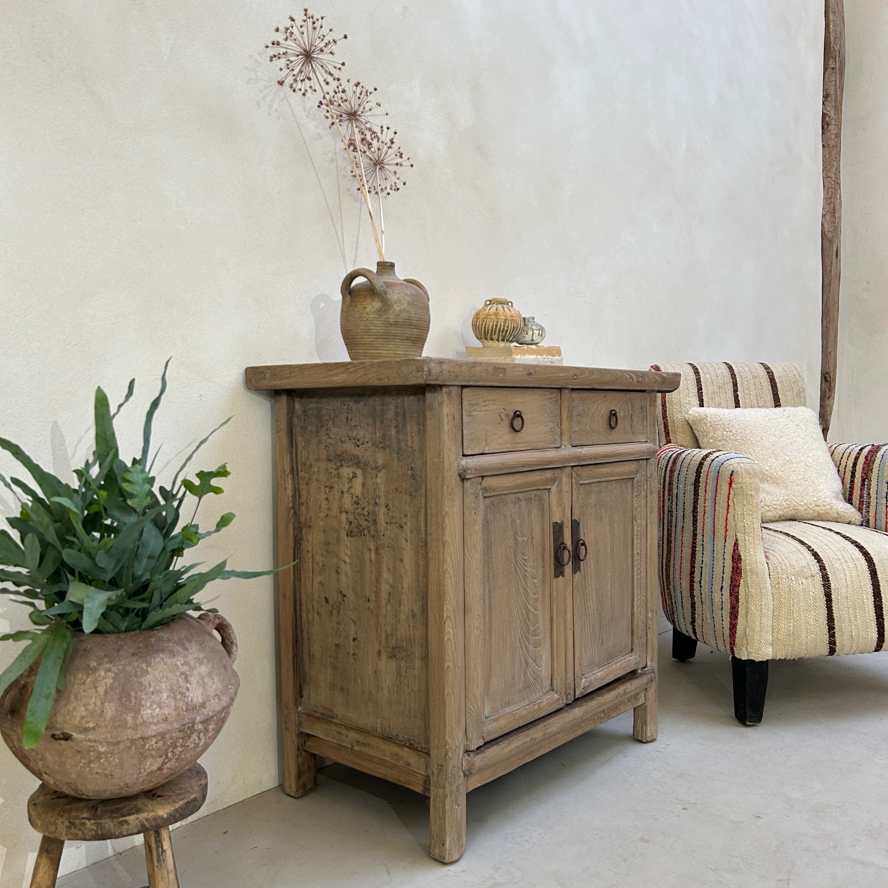 Small Antique Elm Cupboards - Image 3