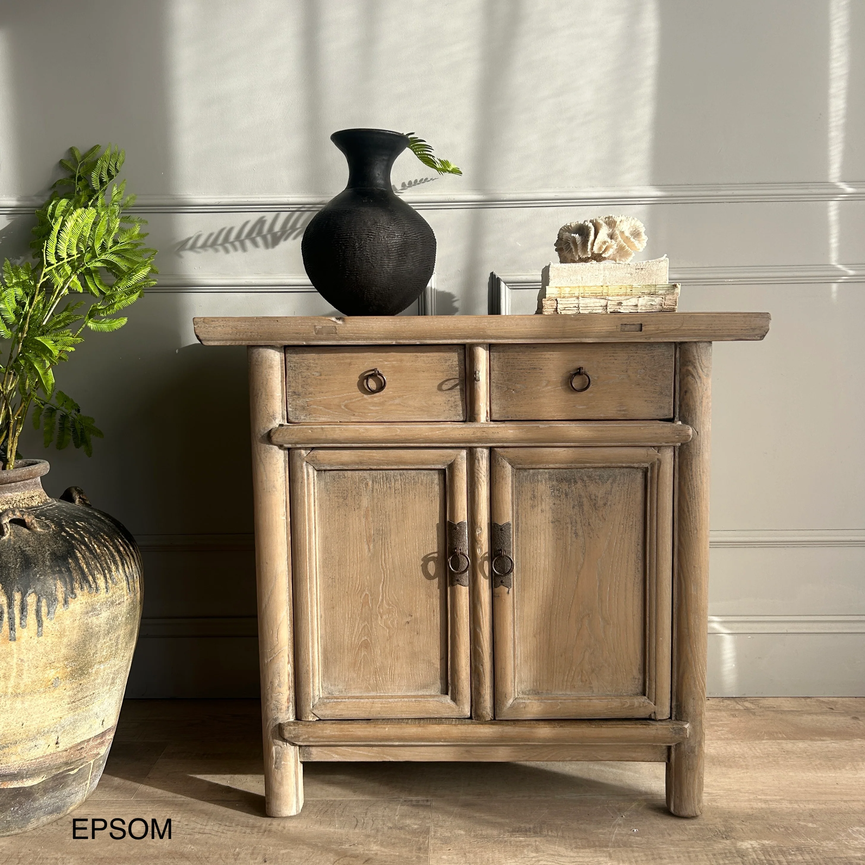 Small Antique Elm Cupboards - Image 9