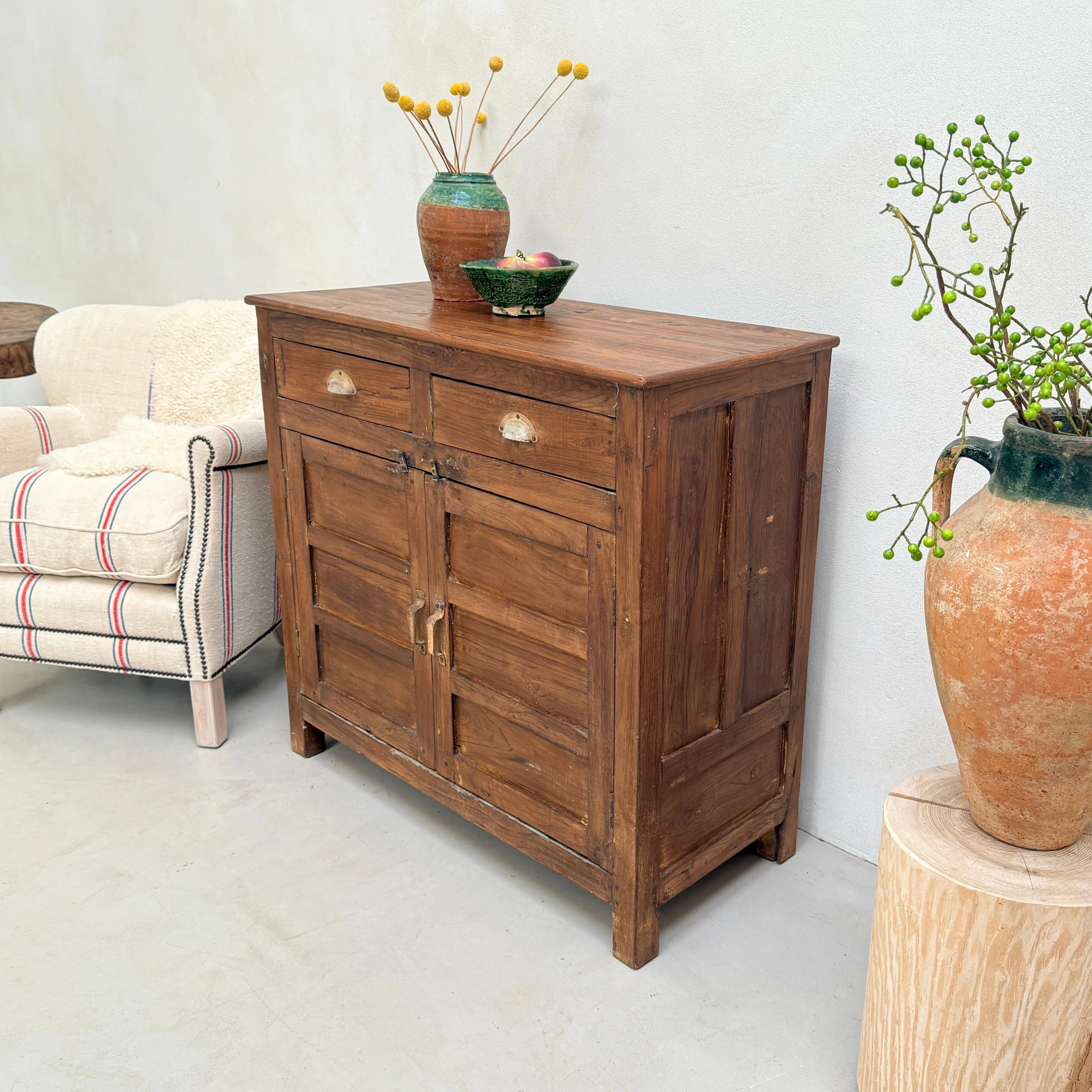 Small Antique Dark Wood Cupboard | Miles - Image 2