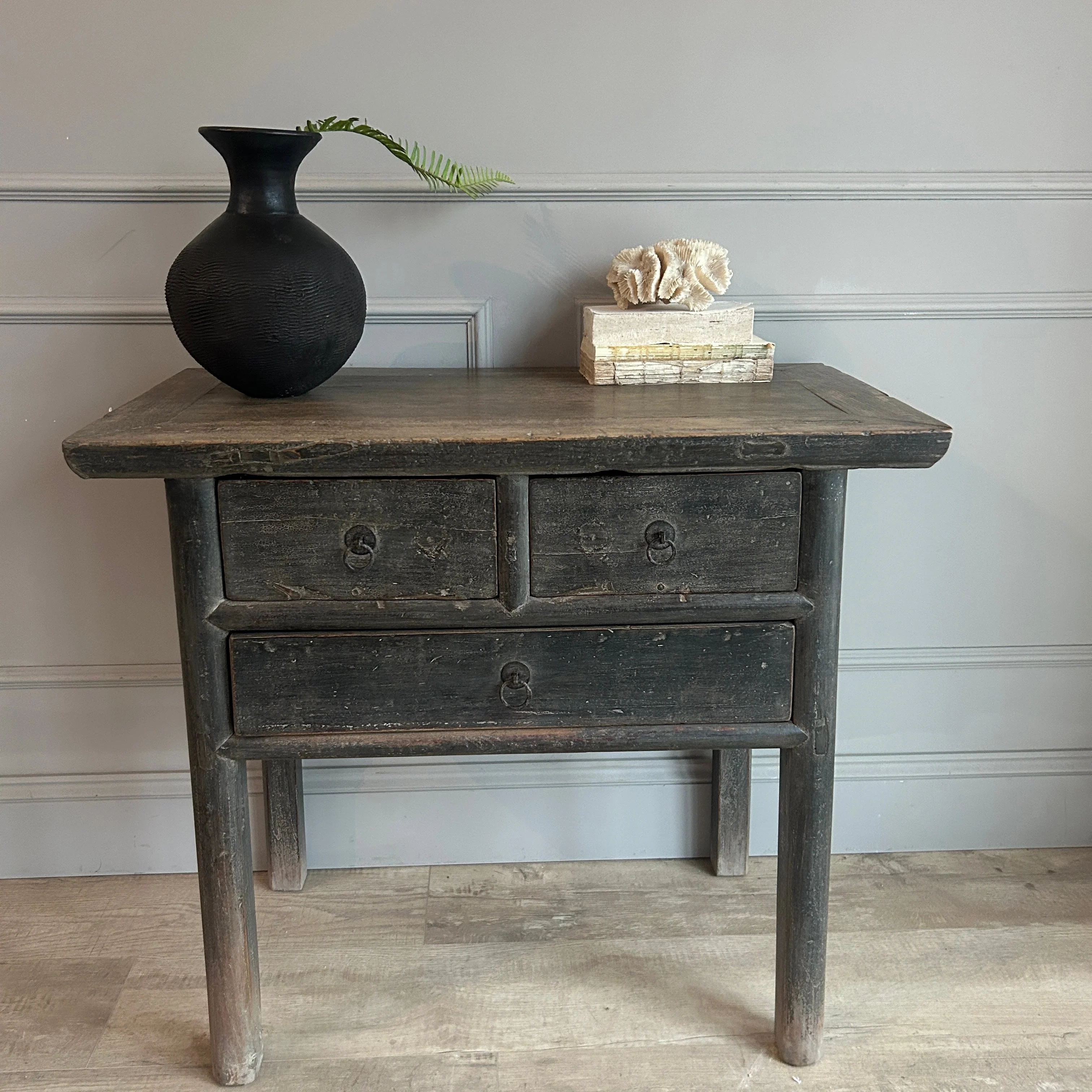 Small Antique Dark Wood Console Table | Farnham - Image 2