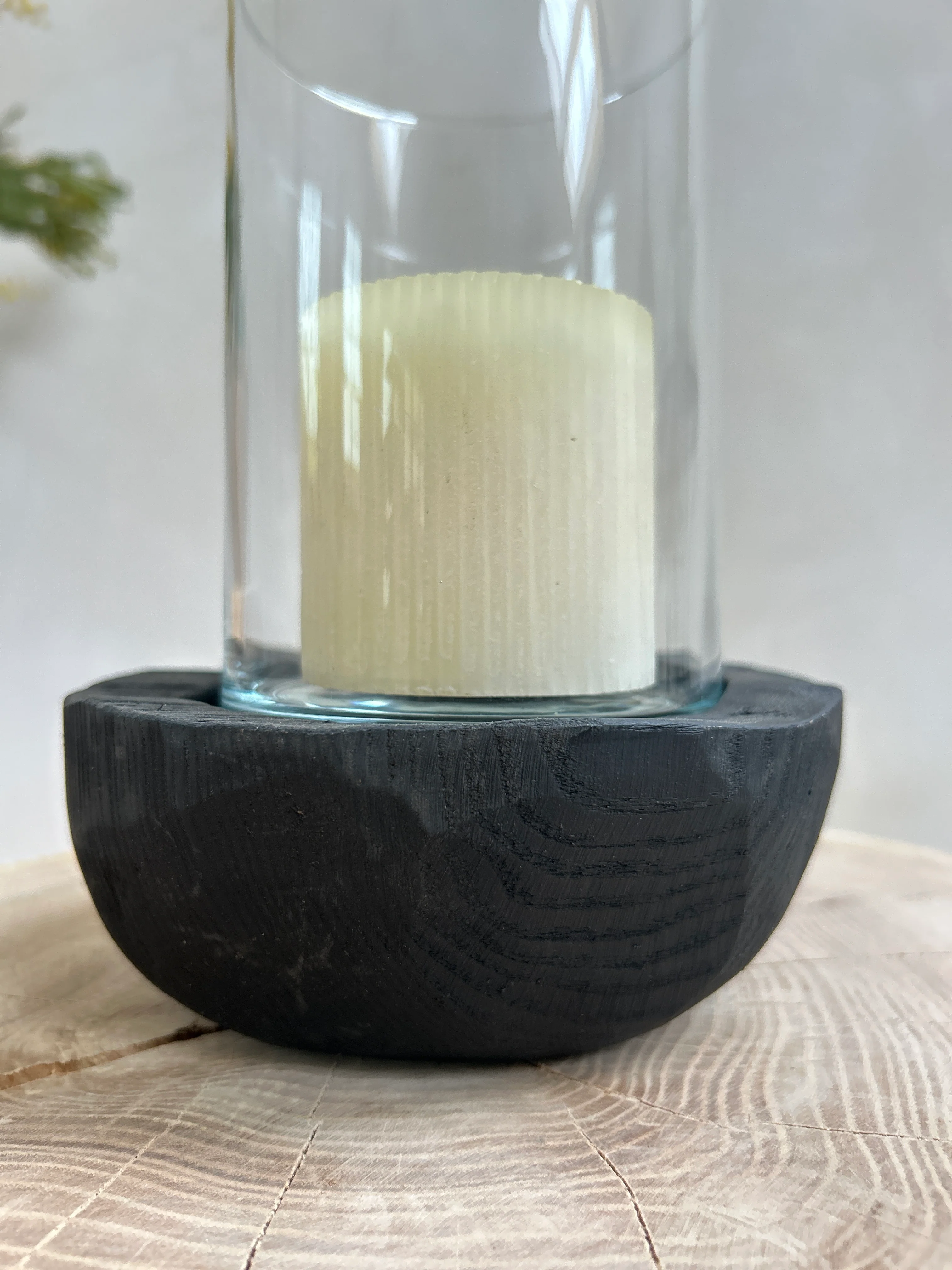 Small hurrican yakisugi wooden lantern - Image 3