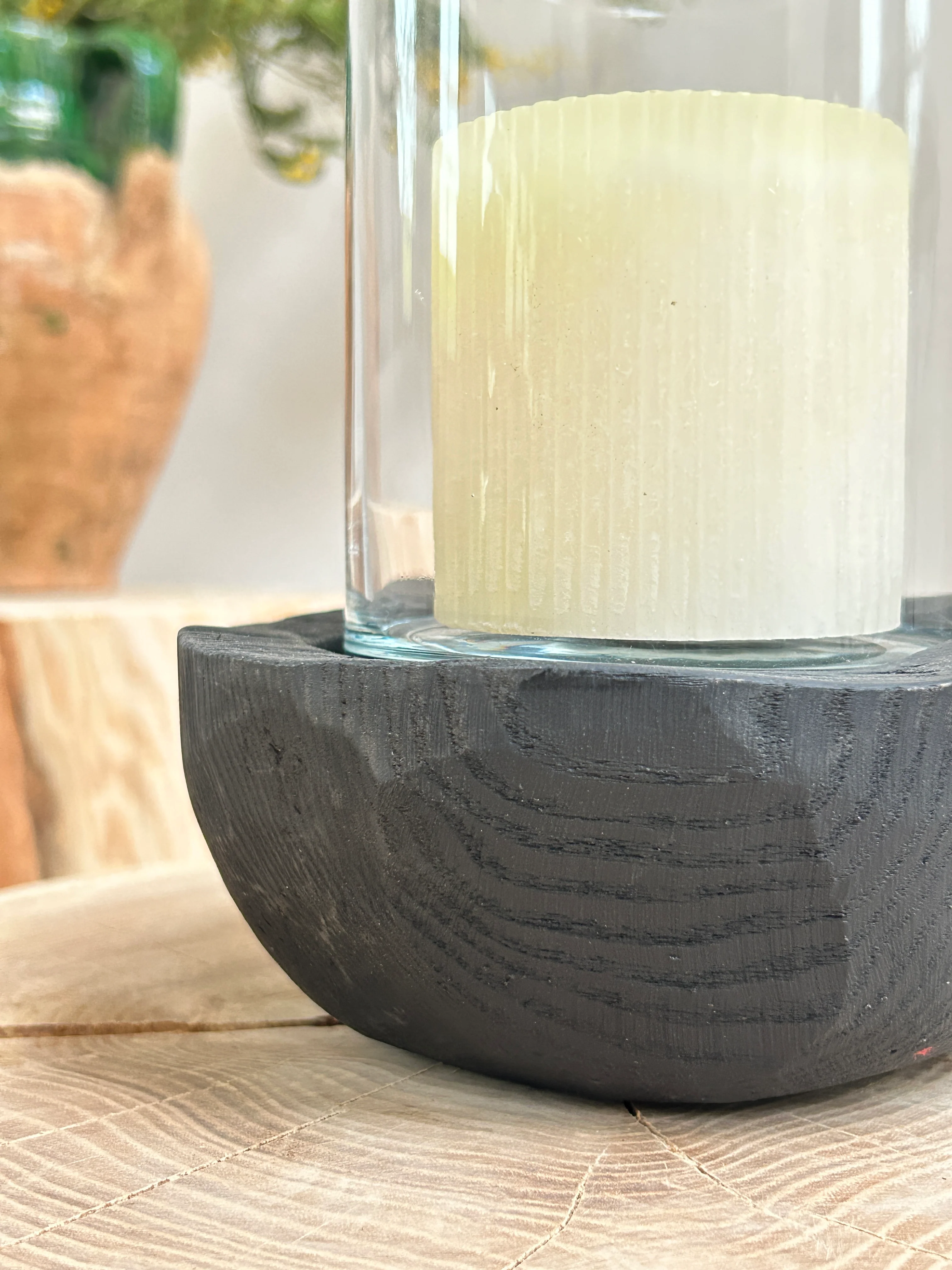 Small hurrican yakisugi wooden lantern - Image 4