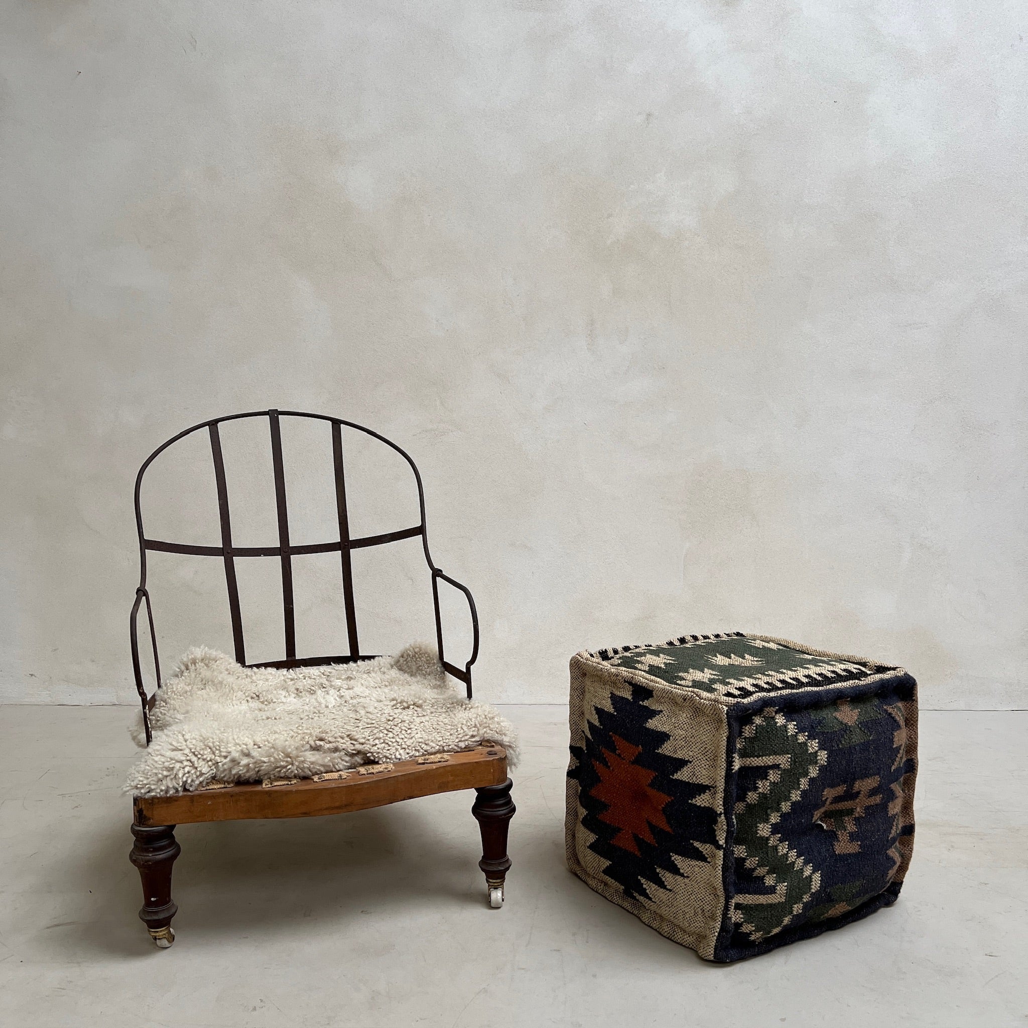 Square Jute Kilim Pouf - Image 2