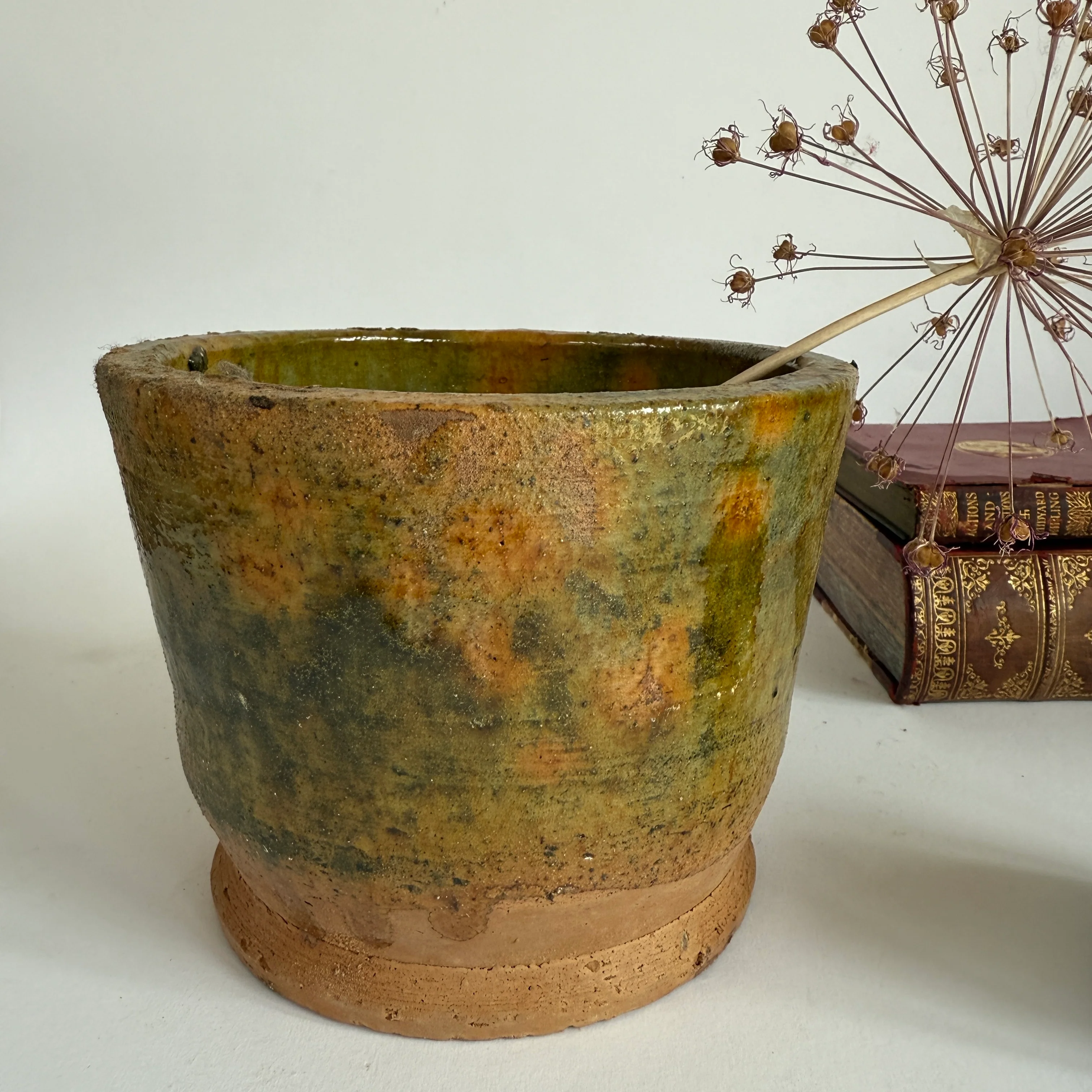Stoneware ochre hand made plant pot low - Image 2