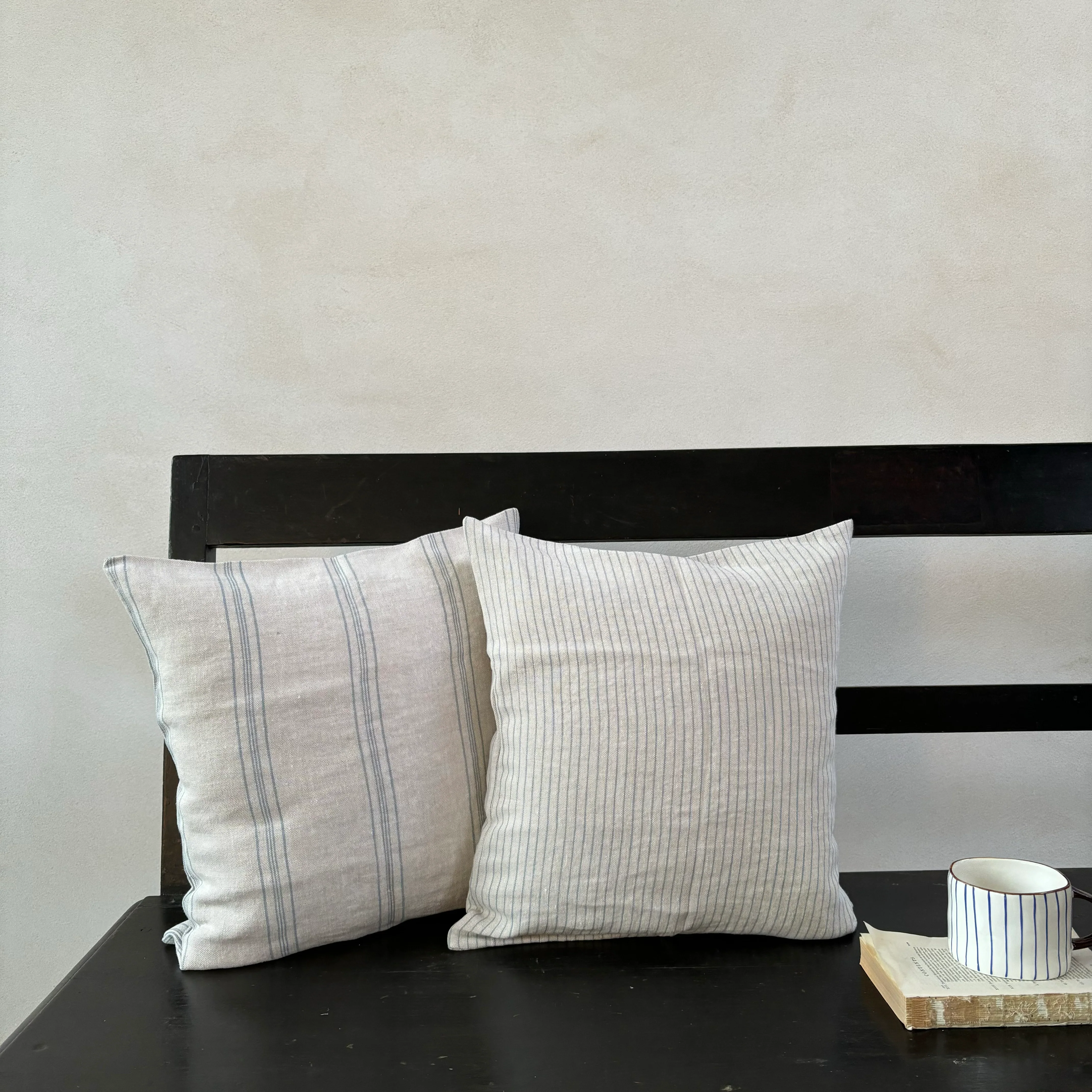 Striped Washed Linen Cushion