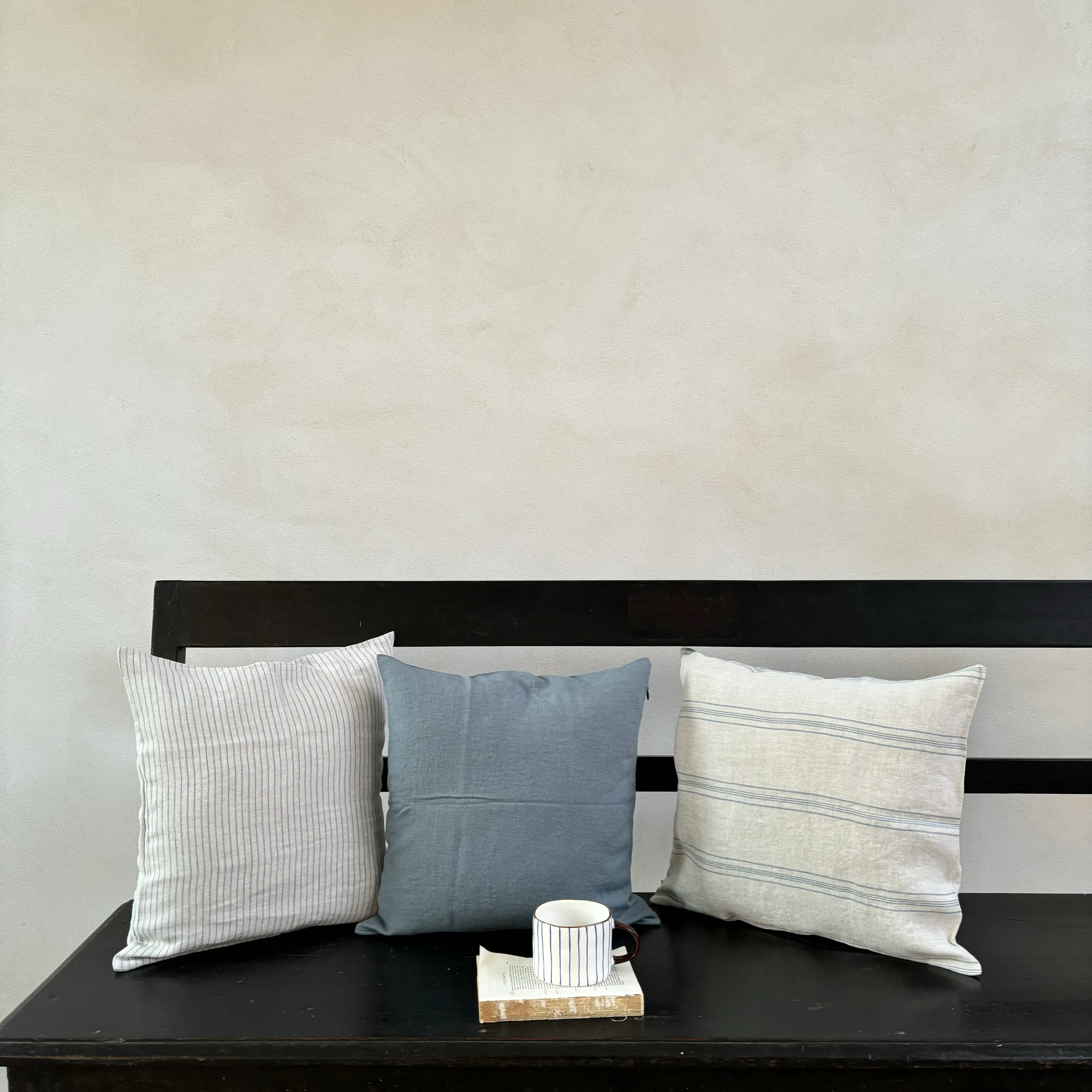 Striped Washed Linen Cushion - Image 3
