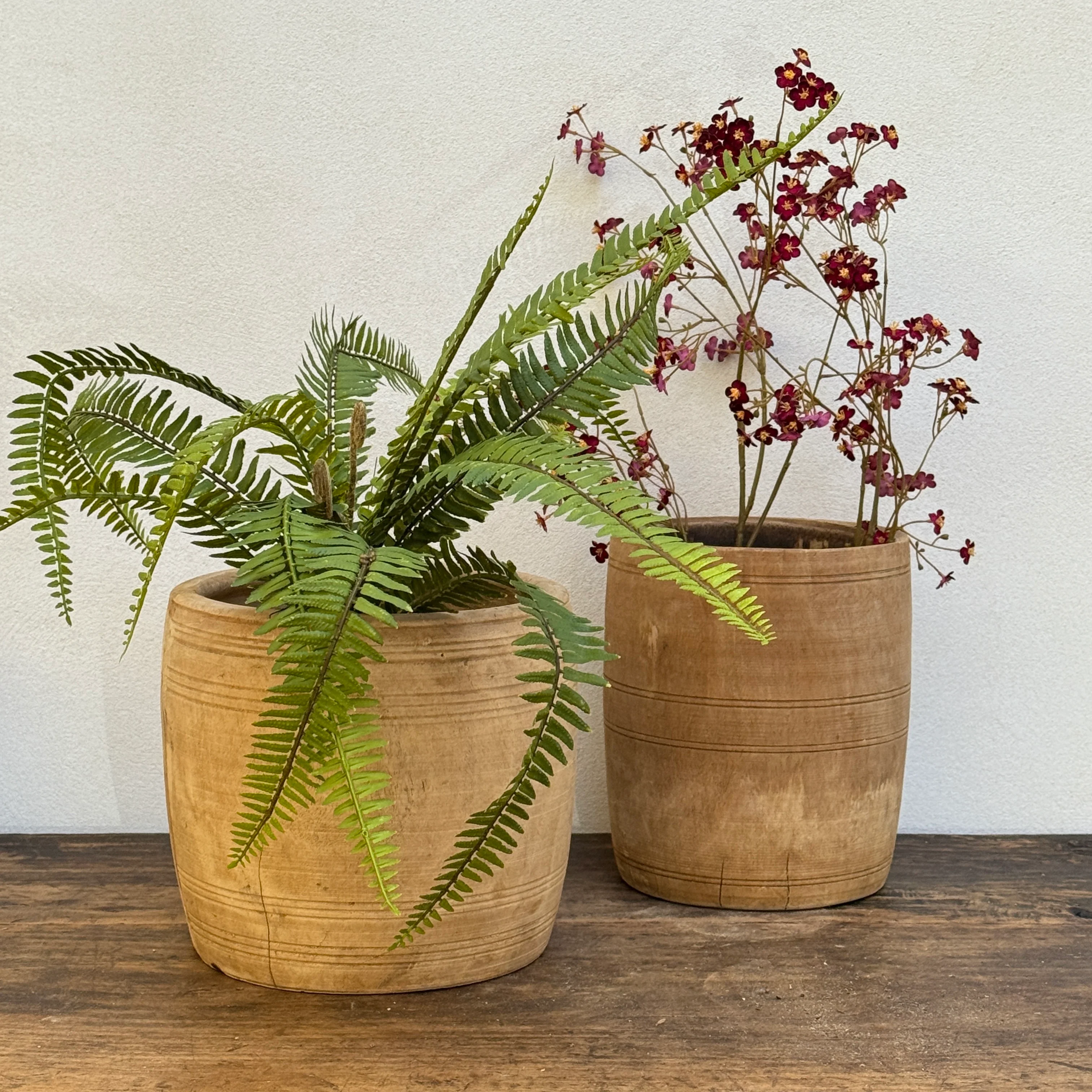 Sunbleached Wooden Nepali Plant Pots - Image 2