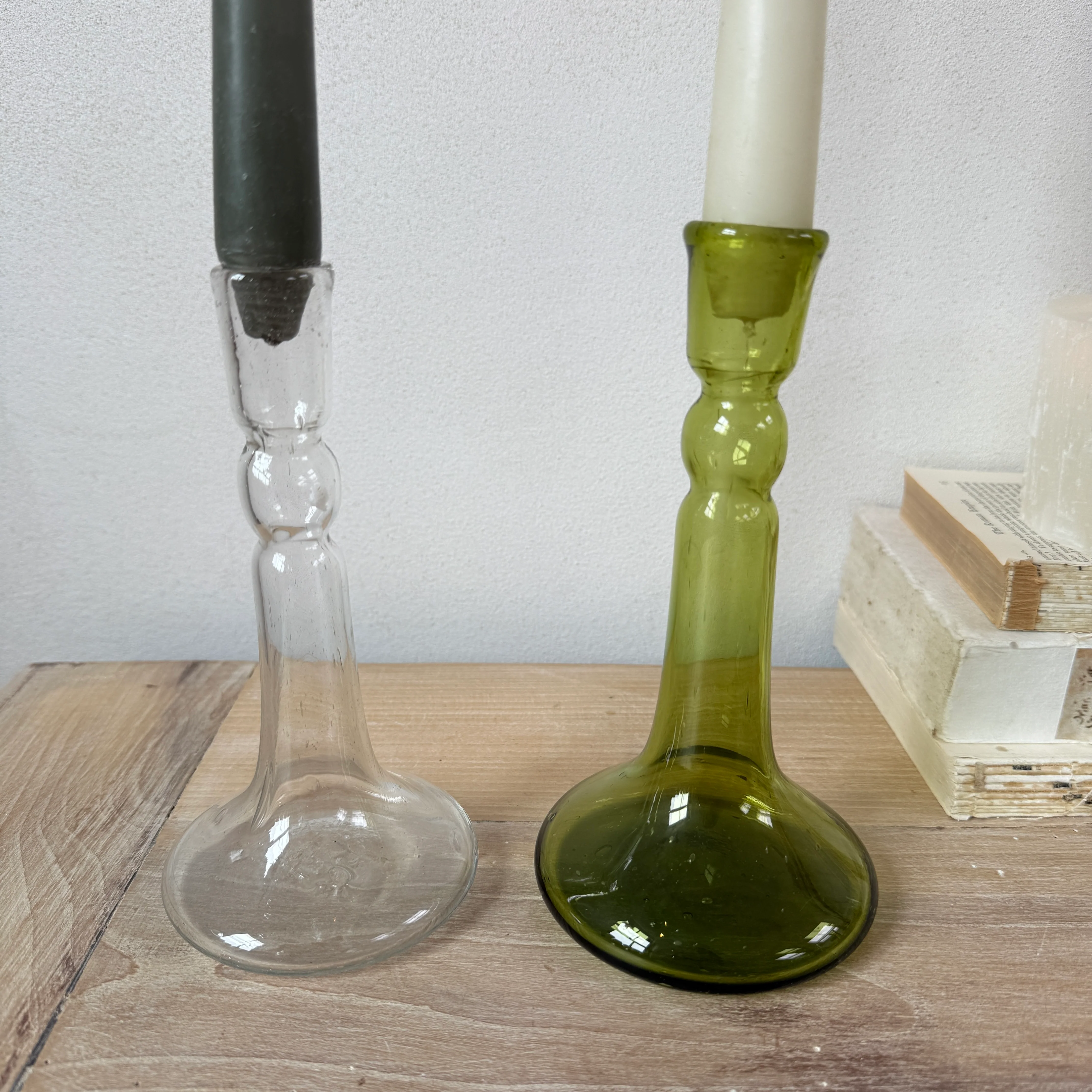 Tall Glass Candlestick - Image 2