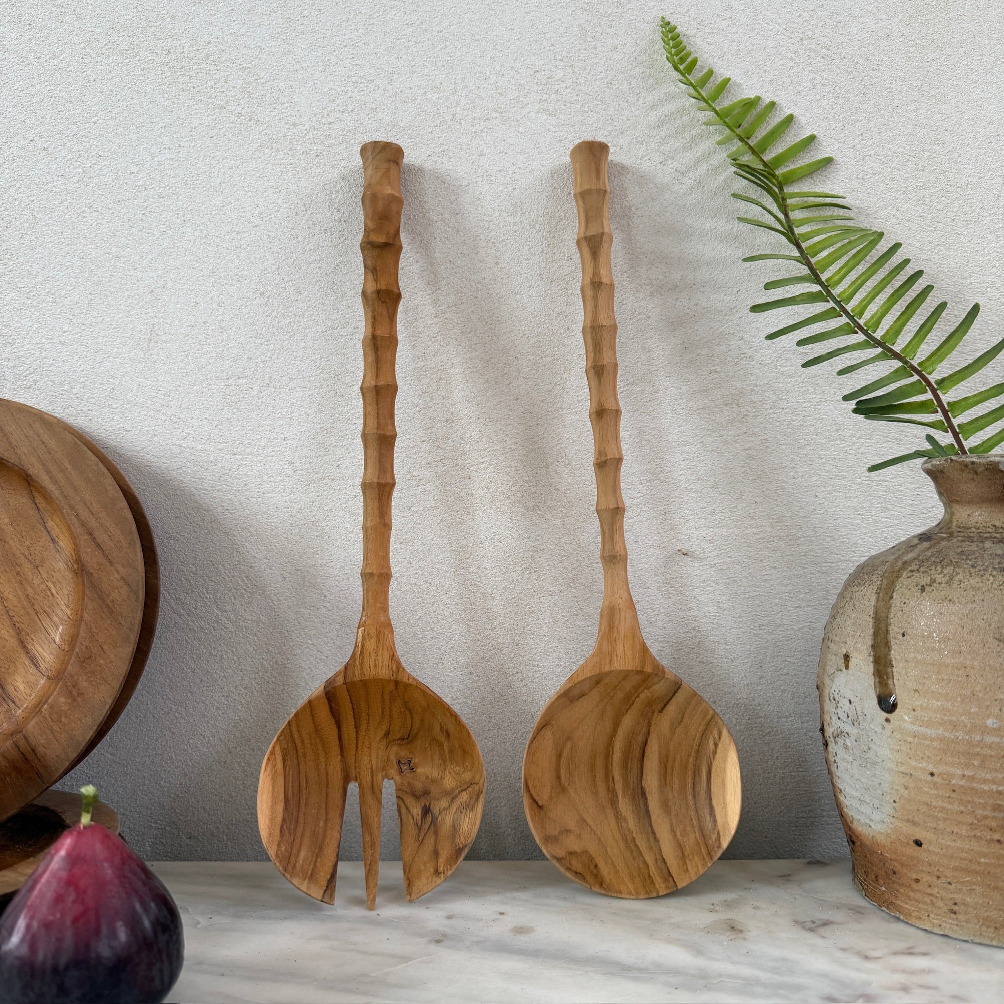 Teak Salad Server Set - Image 2