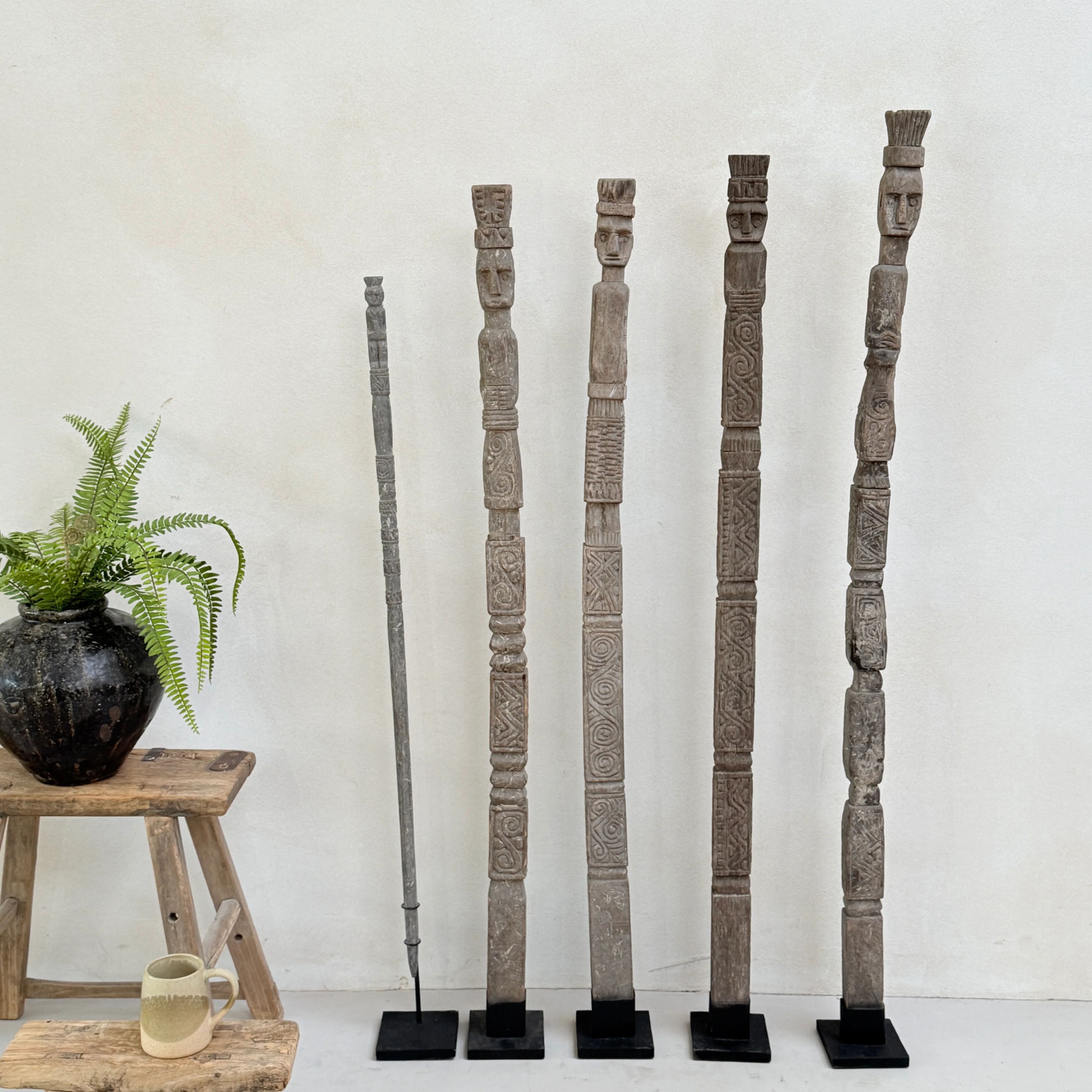 Antique Tribal totem poles - Image 7