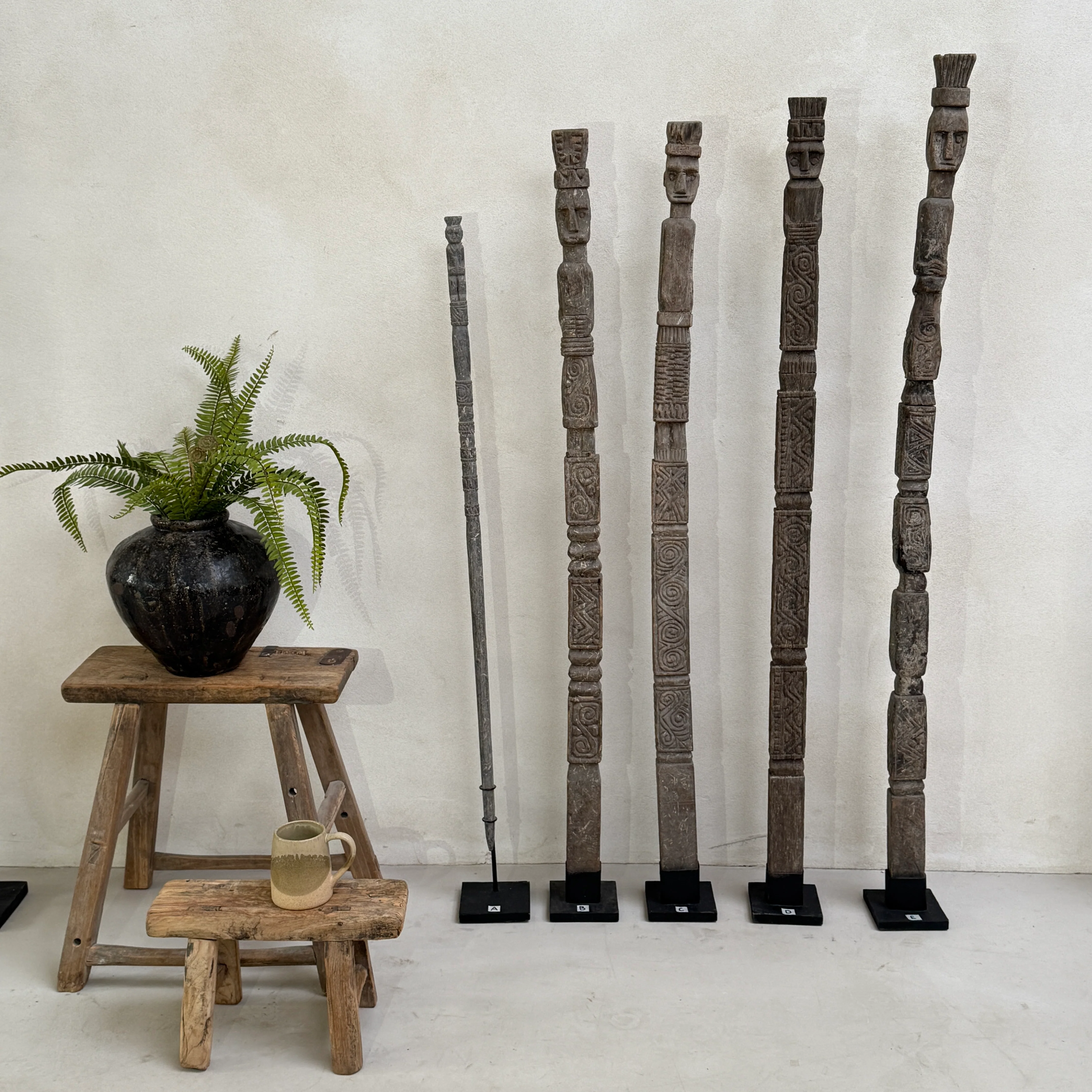 Antique Tribal totem poles - Image 8