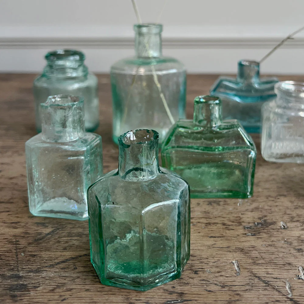 Victorian Glass Ink Well Bottles - Image 3