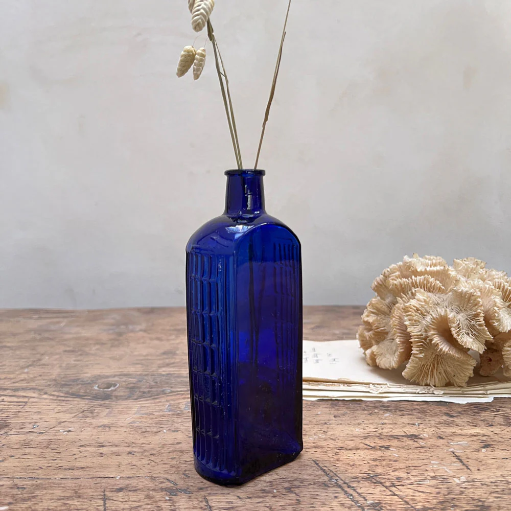 Victorian Rounded Sides Blue Bottle - Image 2