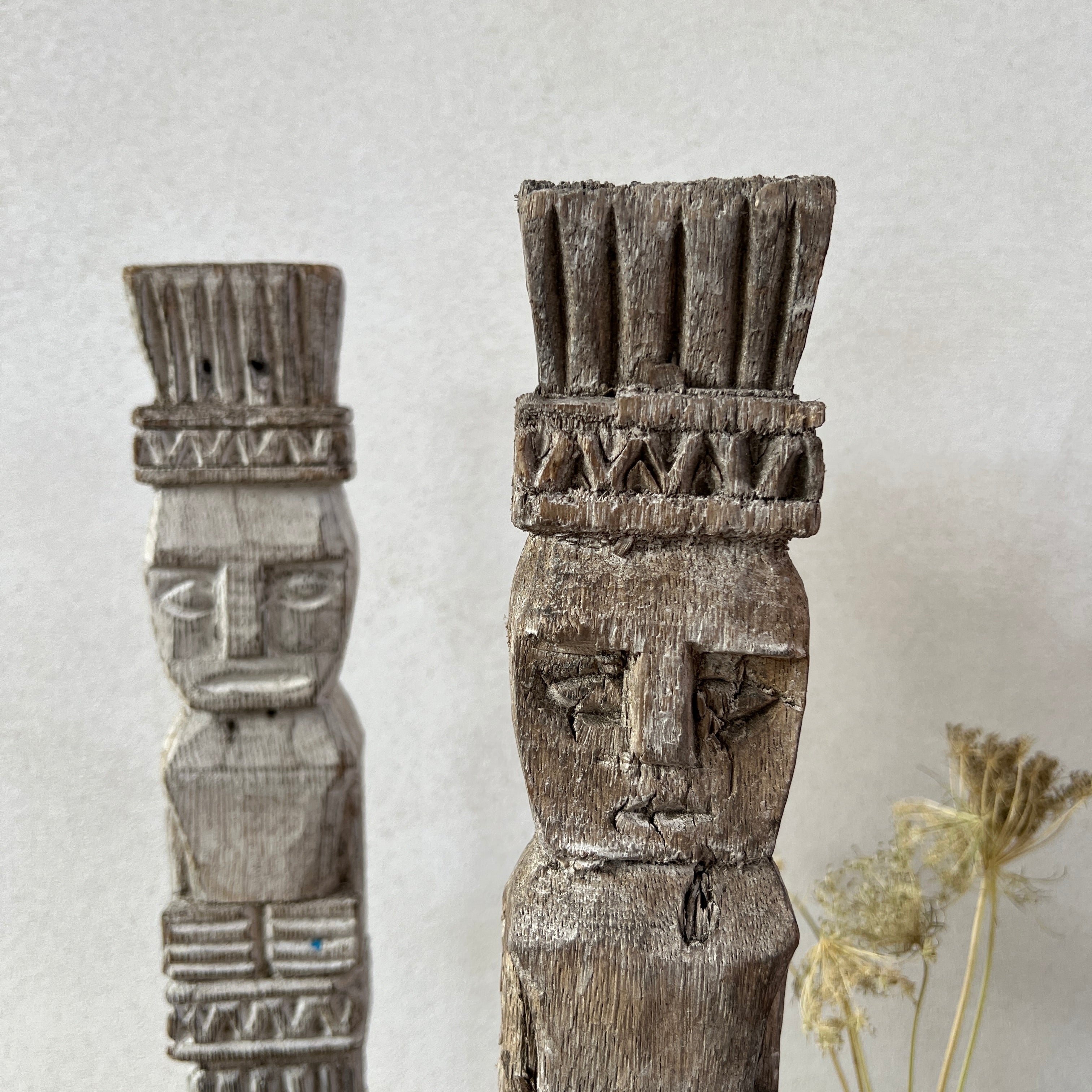 Vintage Balinese wooden statue on stand - Image 4