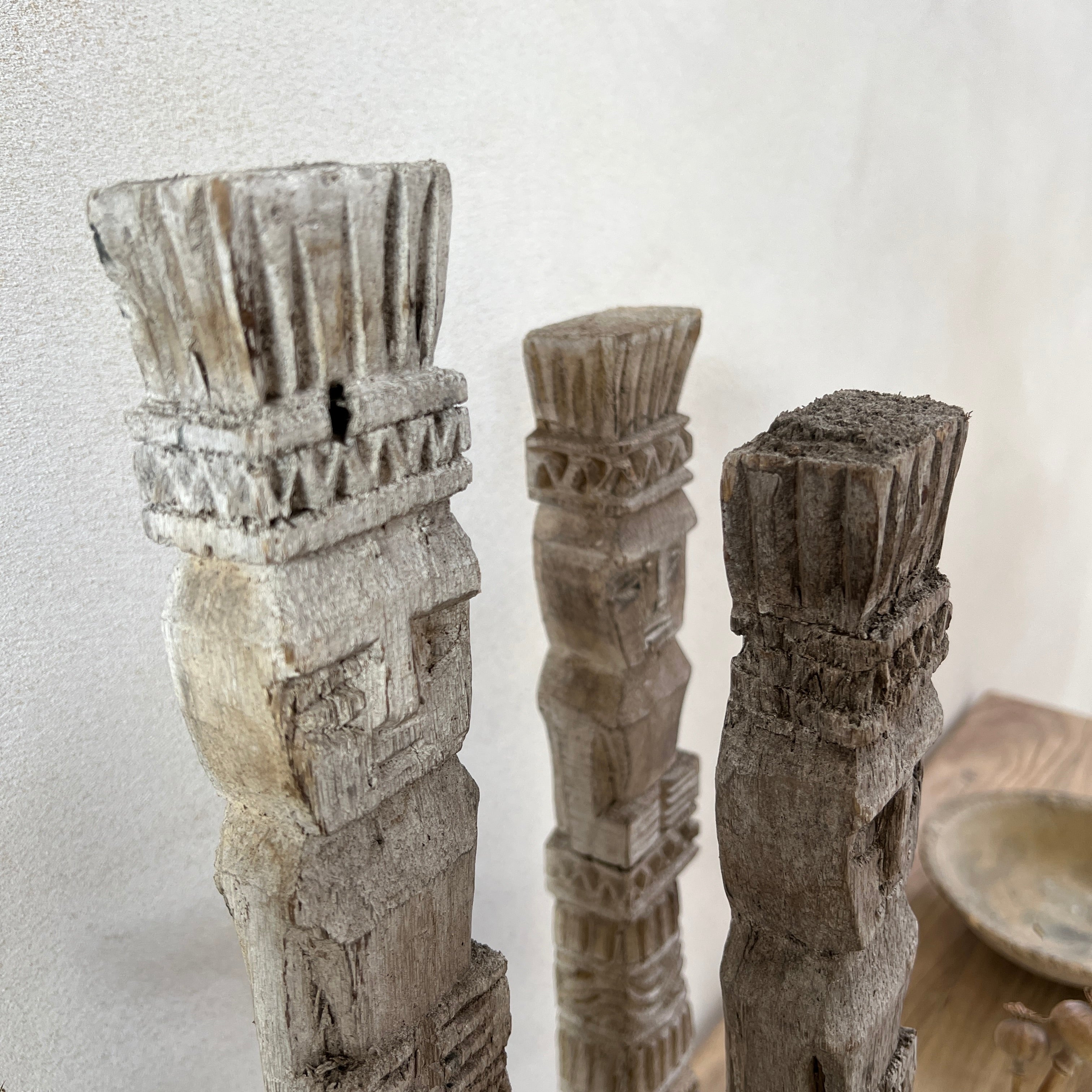Vintage Balinese wooden statue on stand - Image 5