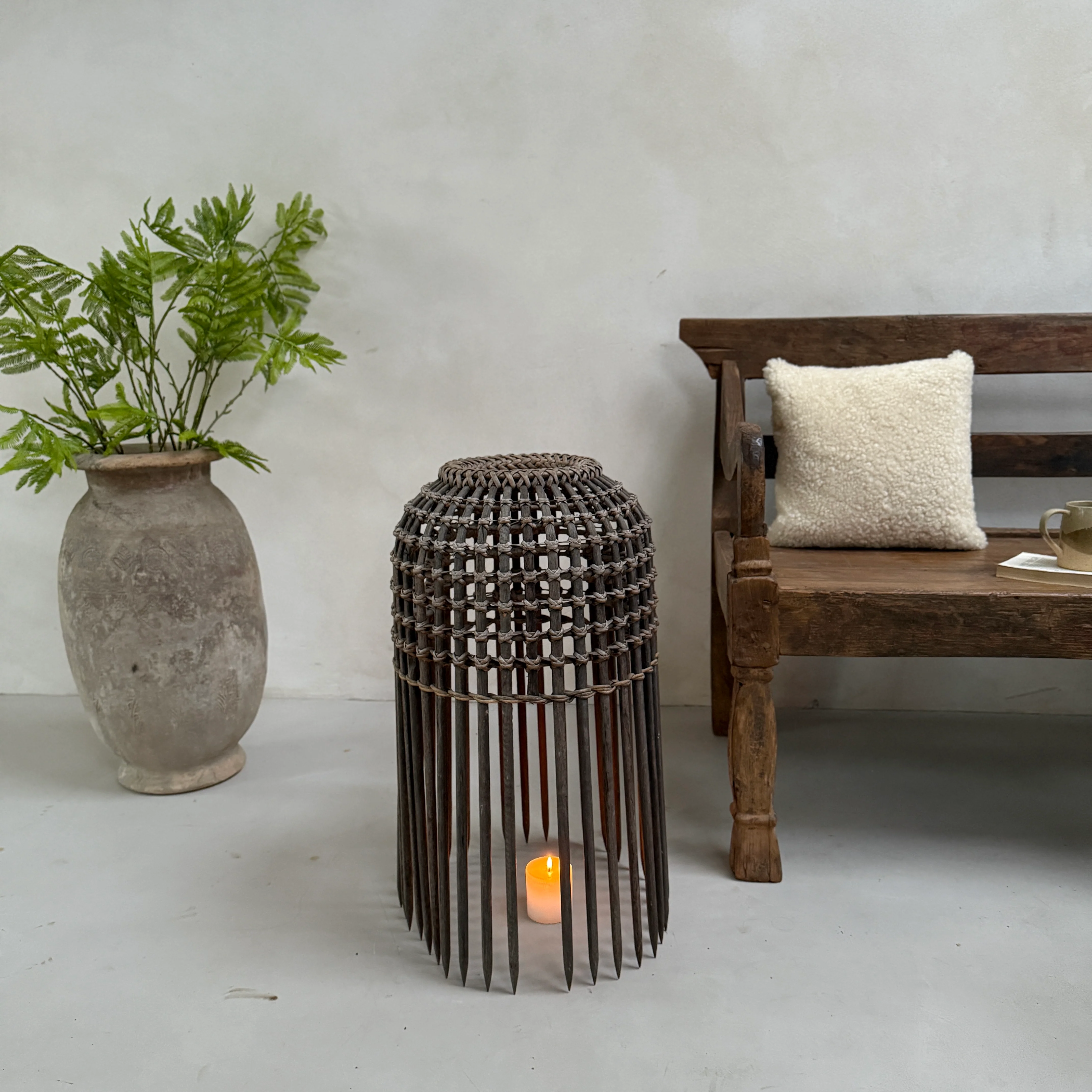 Vintage bamboo fishing trap lantern - Image 8
