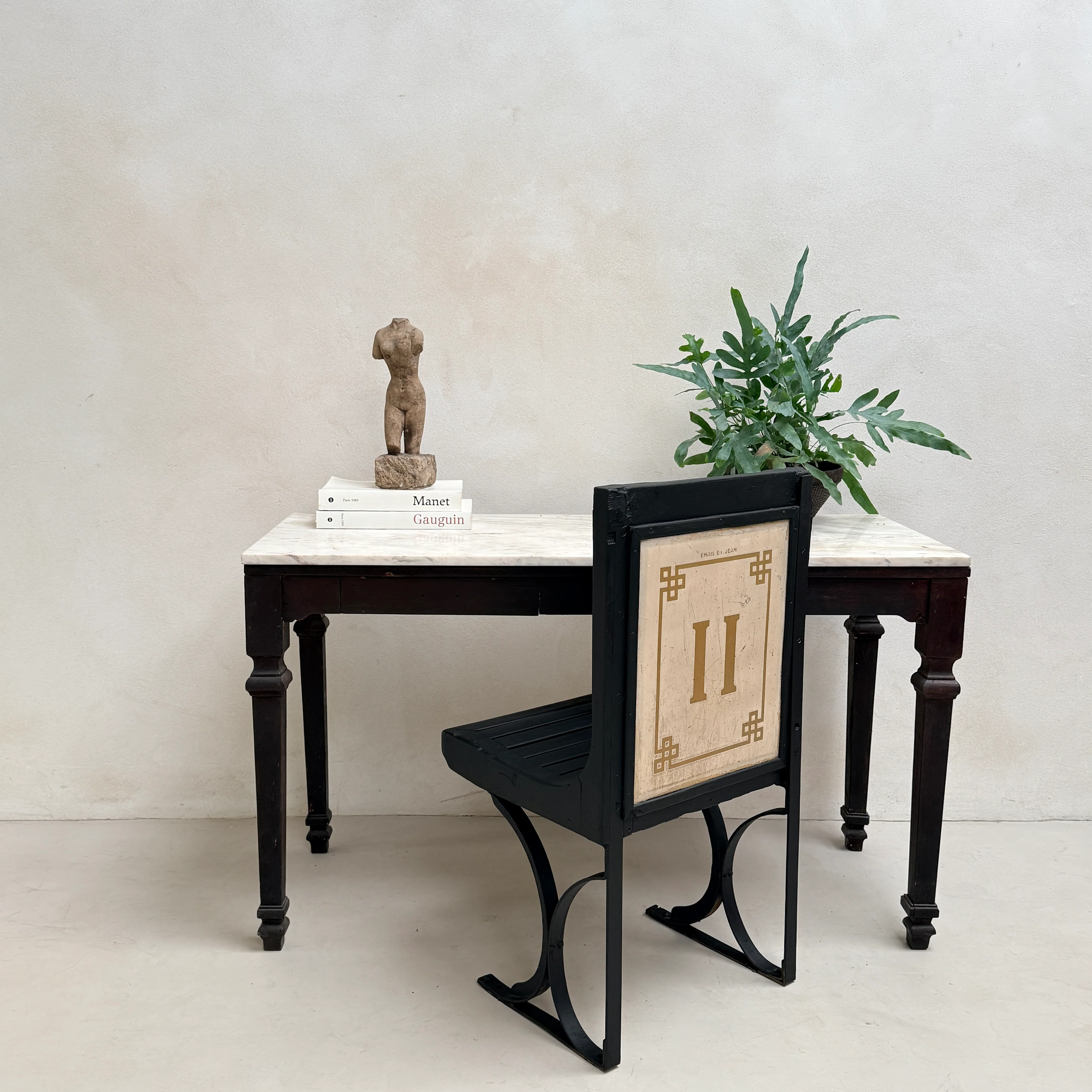 Vintage Black Paris Metro Hall chair - Image 2