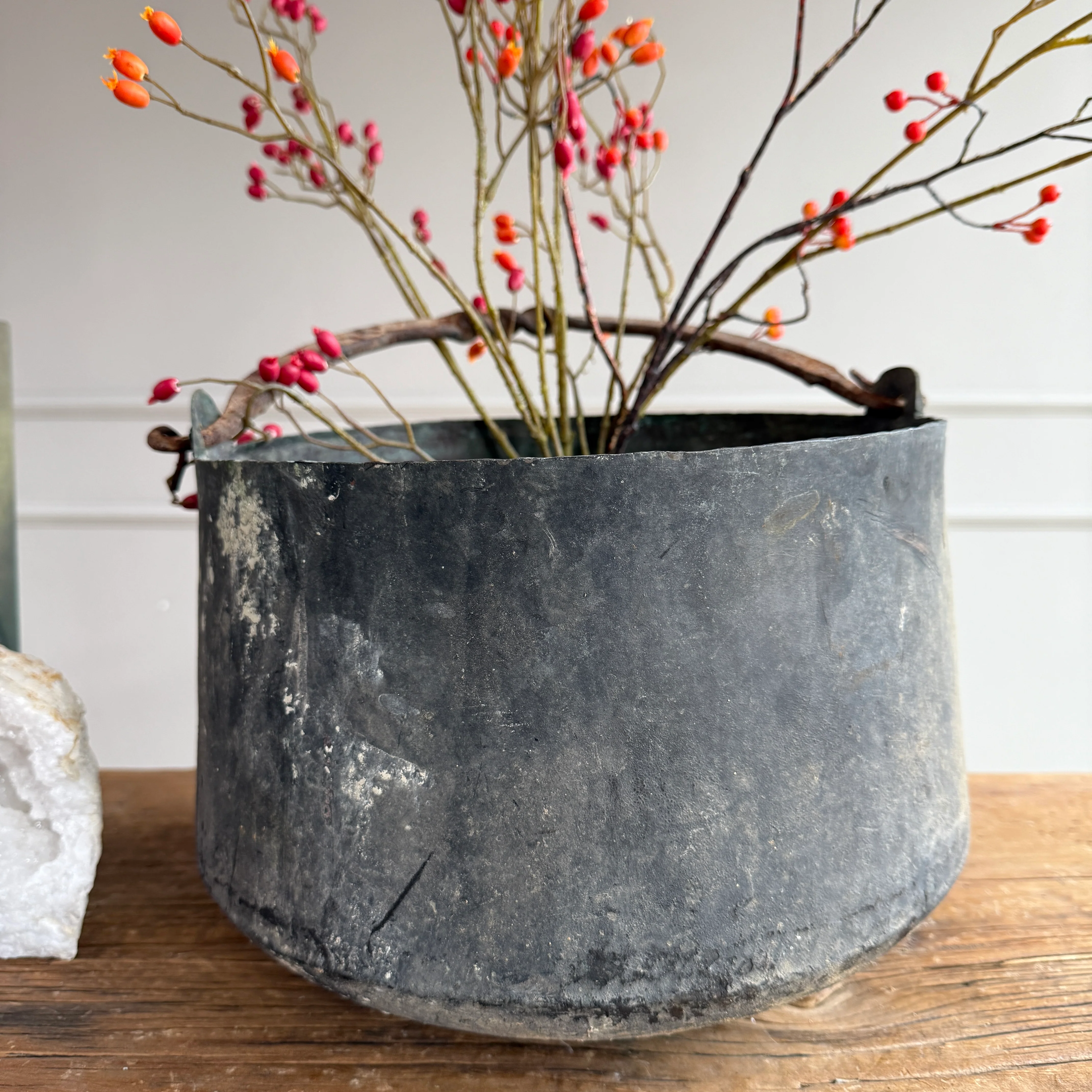 Vintage Copper Cauldron Planter B - Image 2