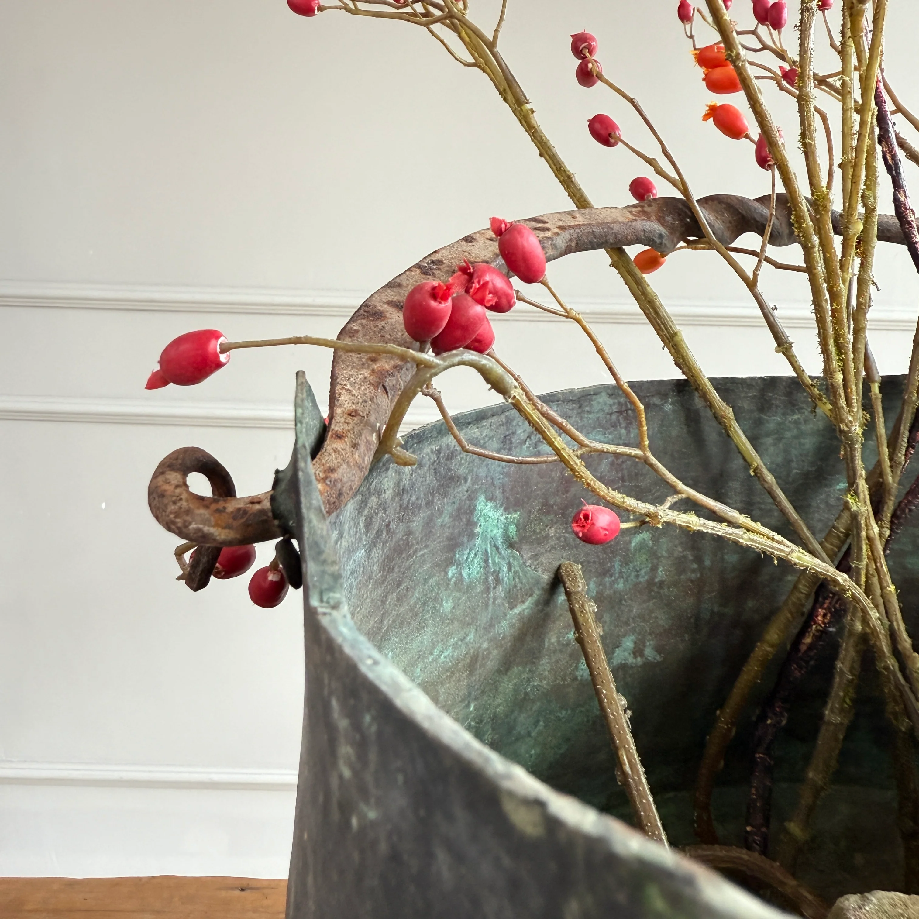 Vintage Copper Cauldron Planter B - Image 3