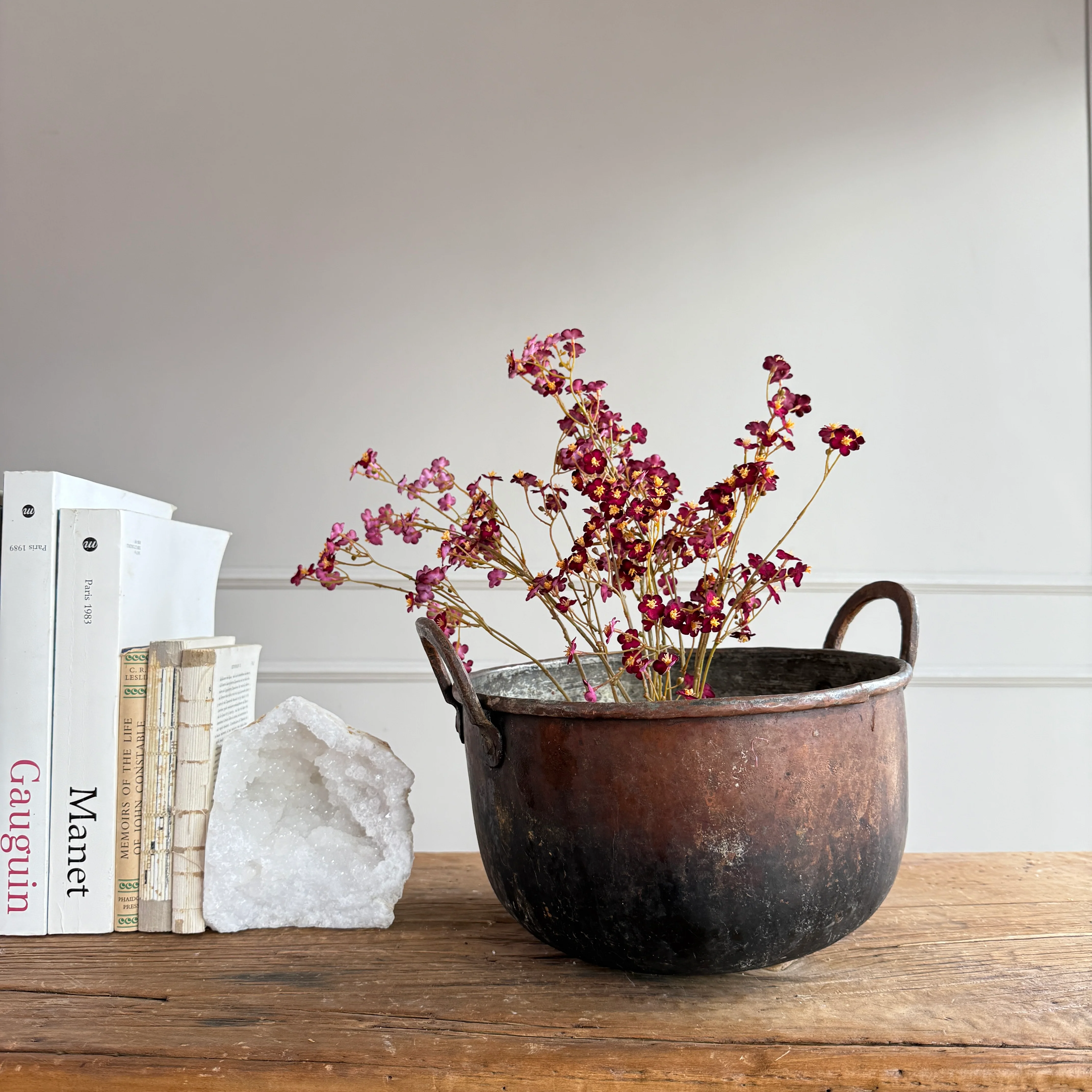 Vintage Copper Cauldron Planter D