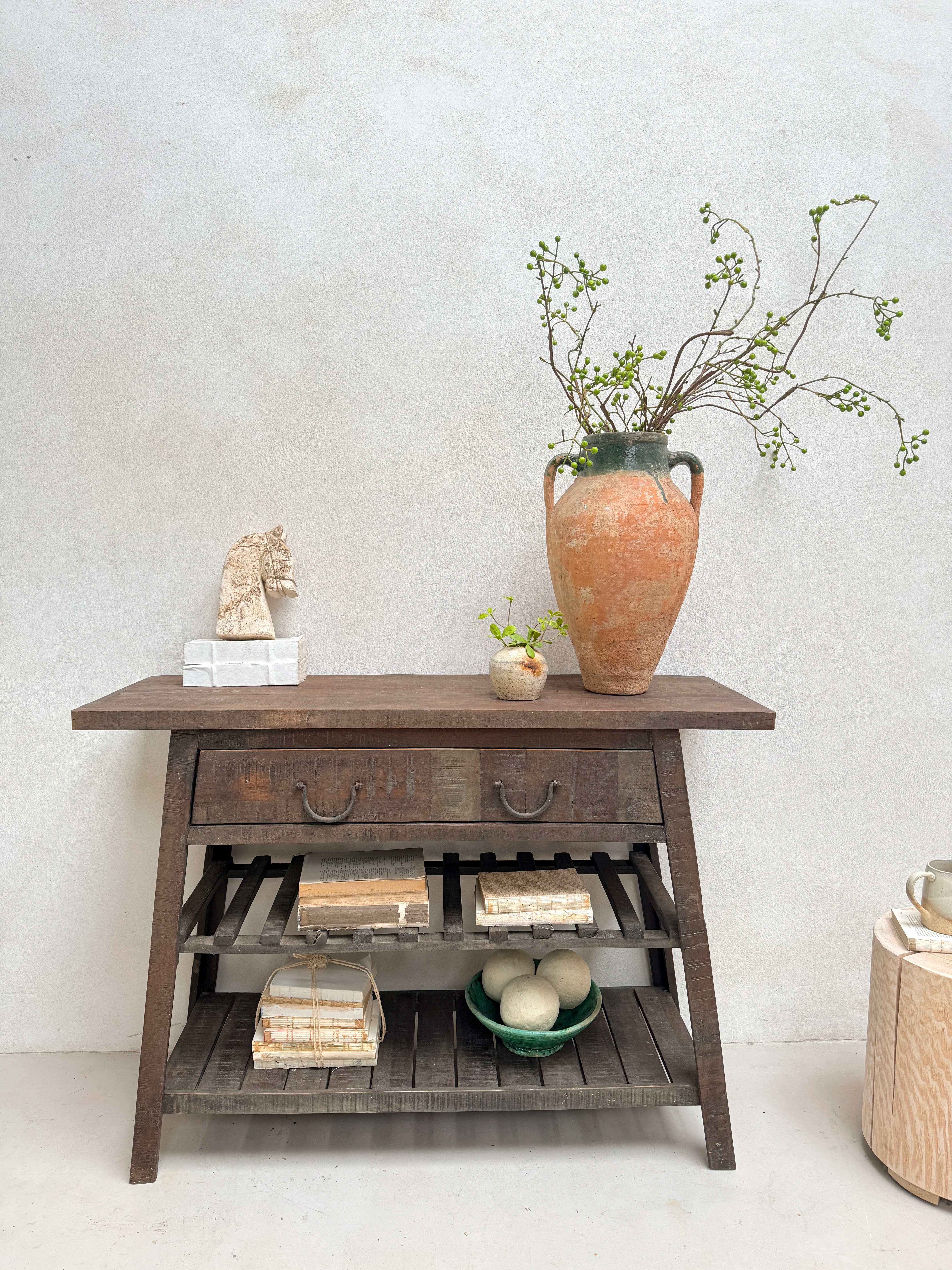 Vintage Dark Wood Hallway Console table | Archie - Image 3