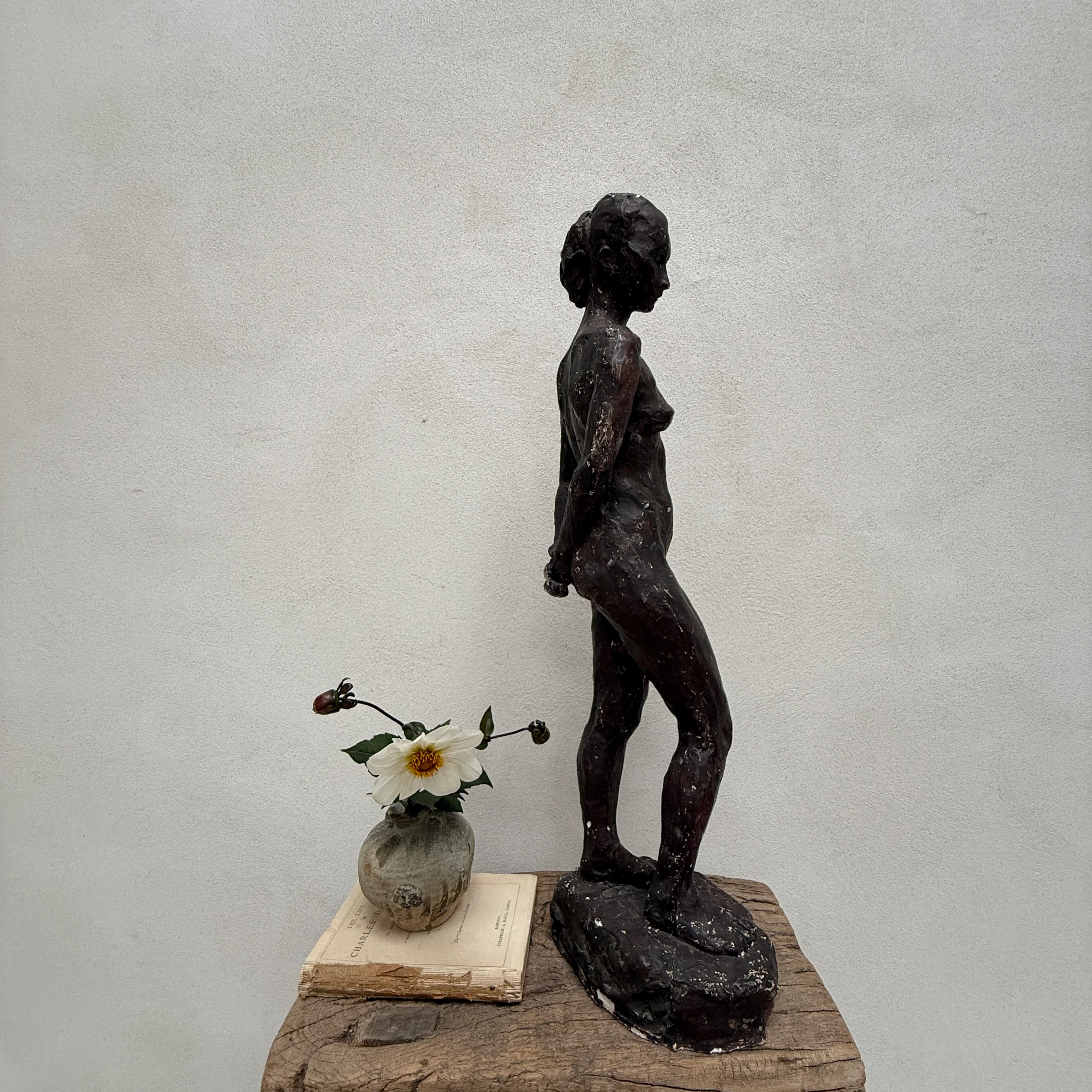 Vintage Female Form Plaster Statue | Standing - Image 4