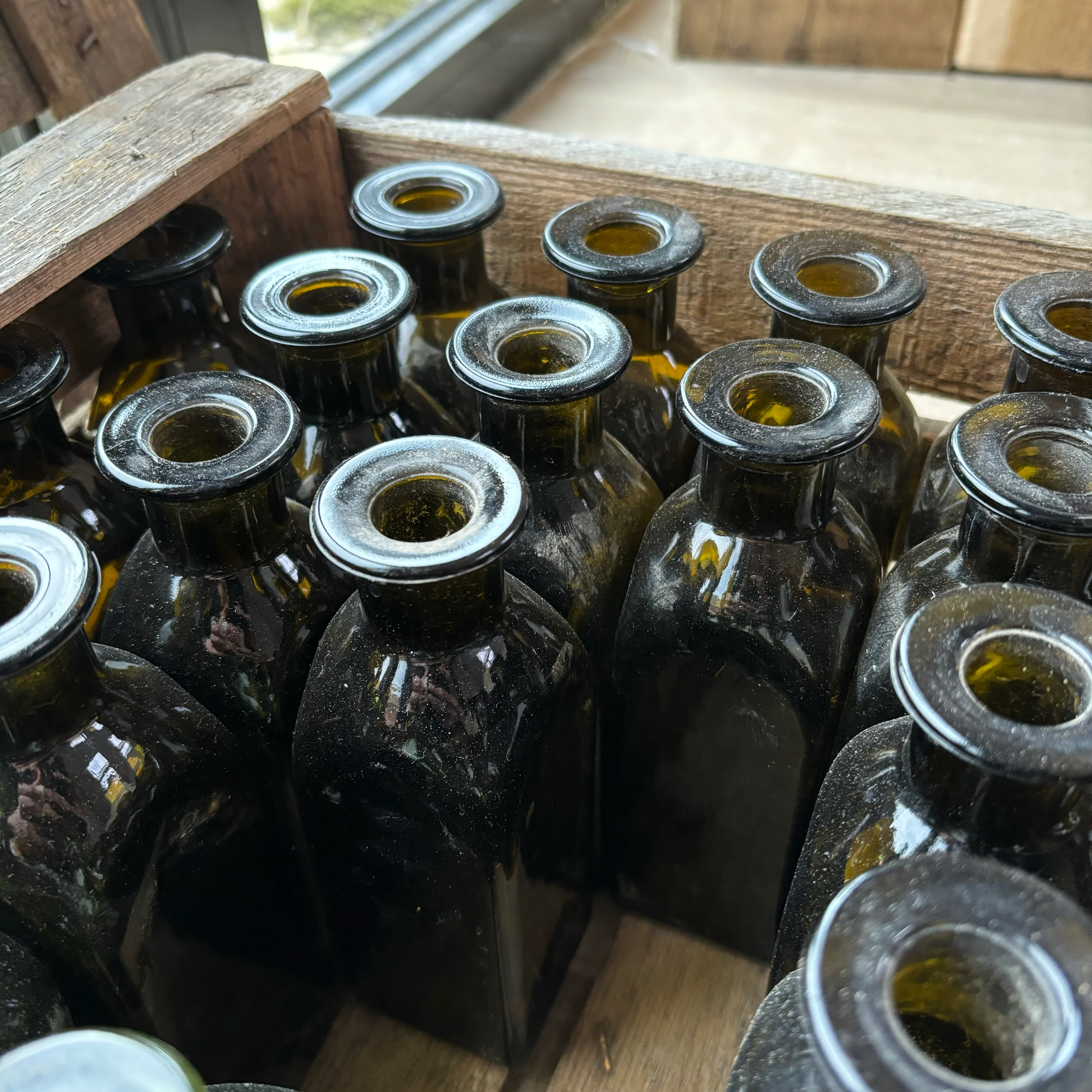 Vintage Green Glass Bottle | Cubic - Image 2