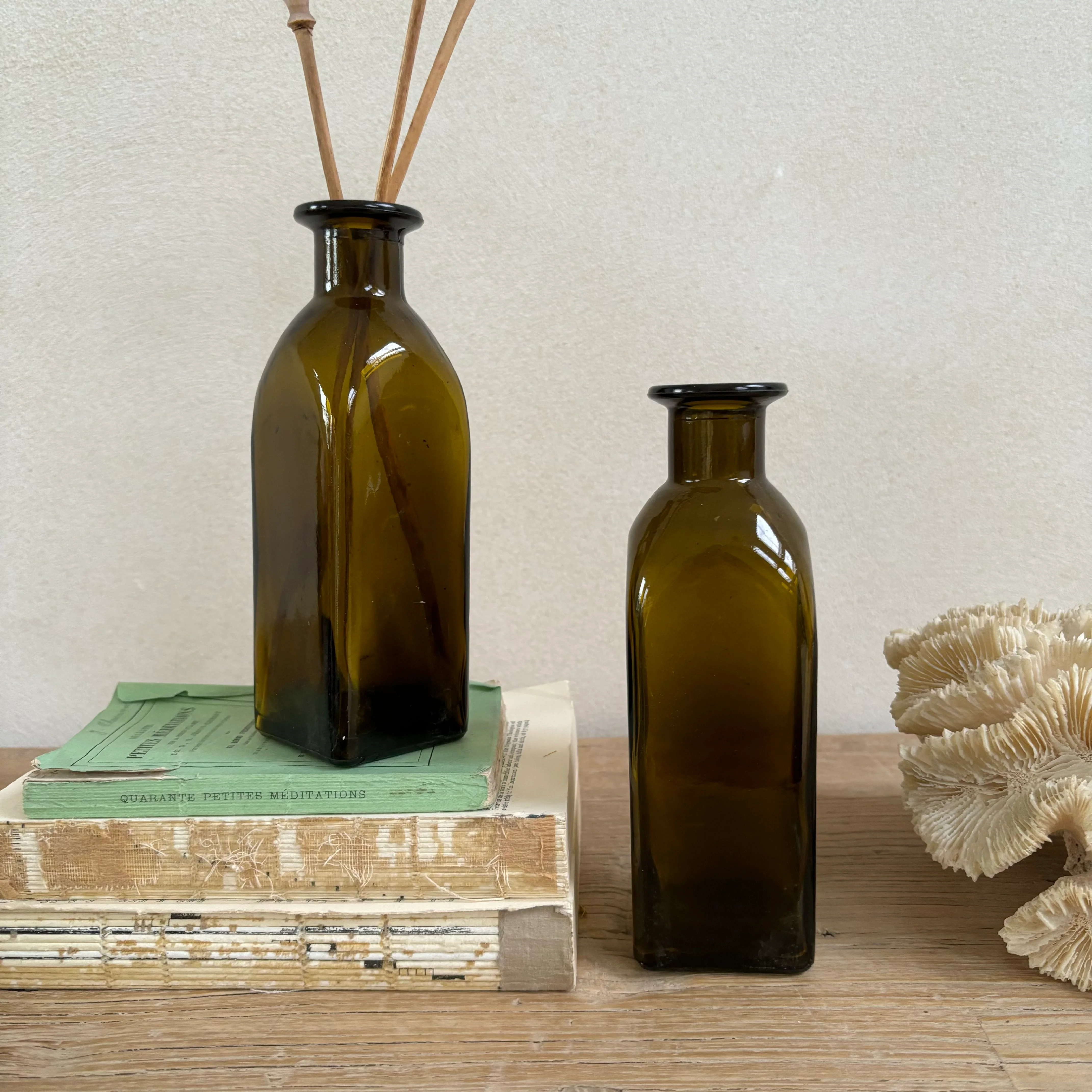Vintage Green Glass Bottle | Cubic - Image 3
