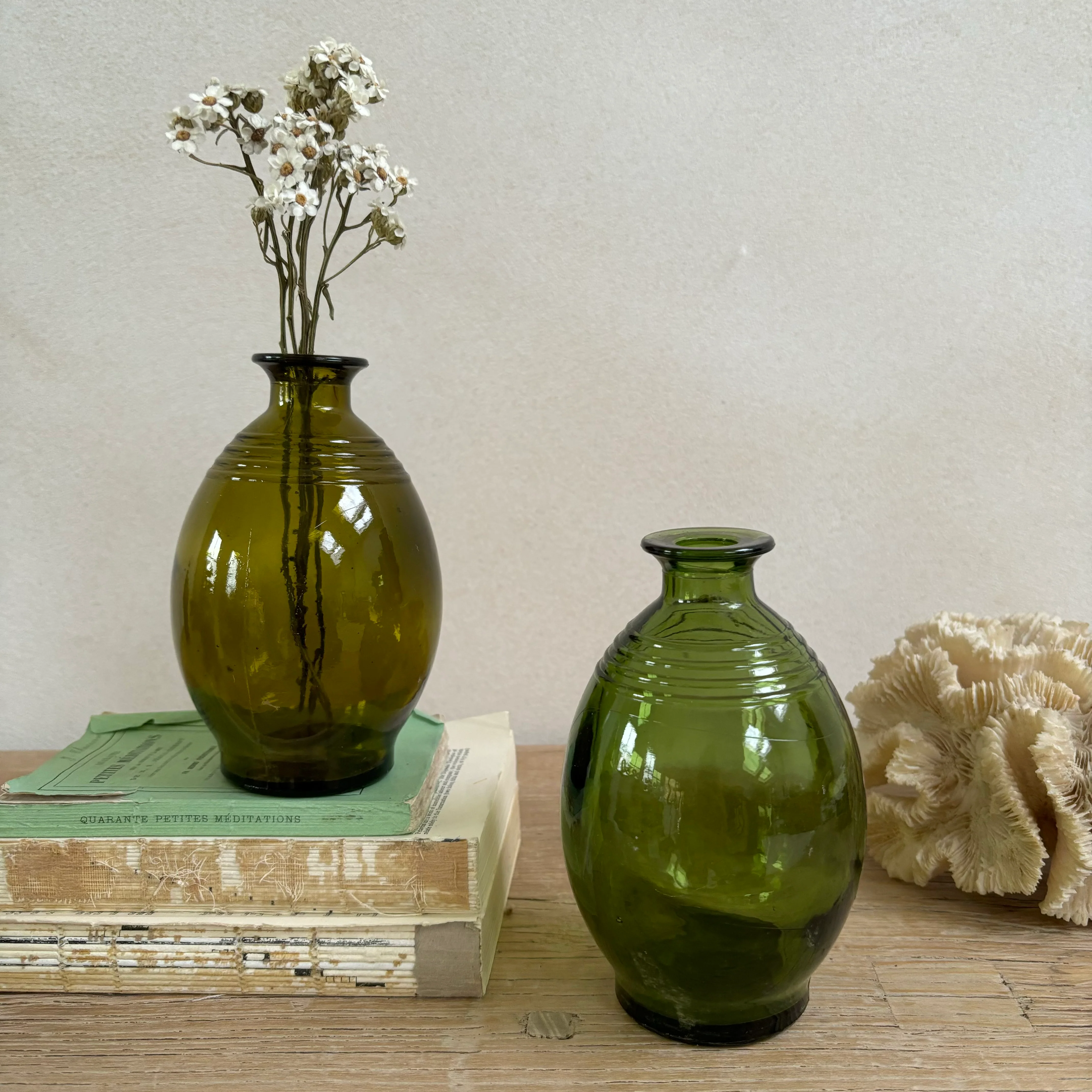 Vintage Green Glass Bottle | Globe