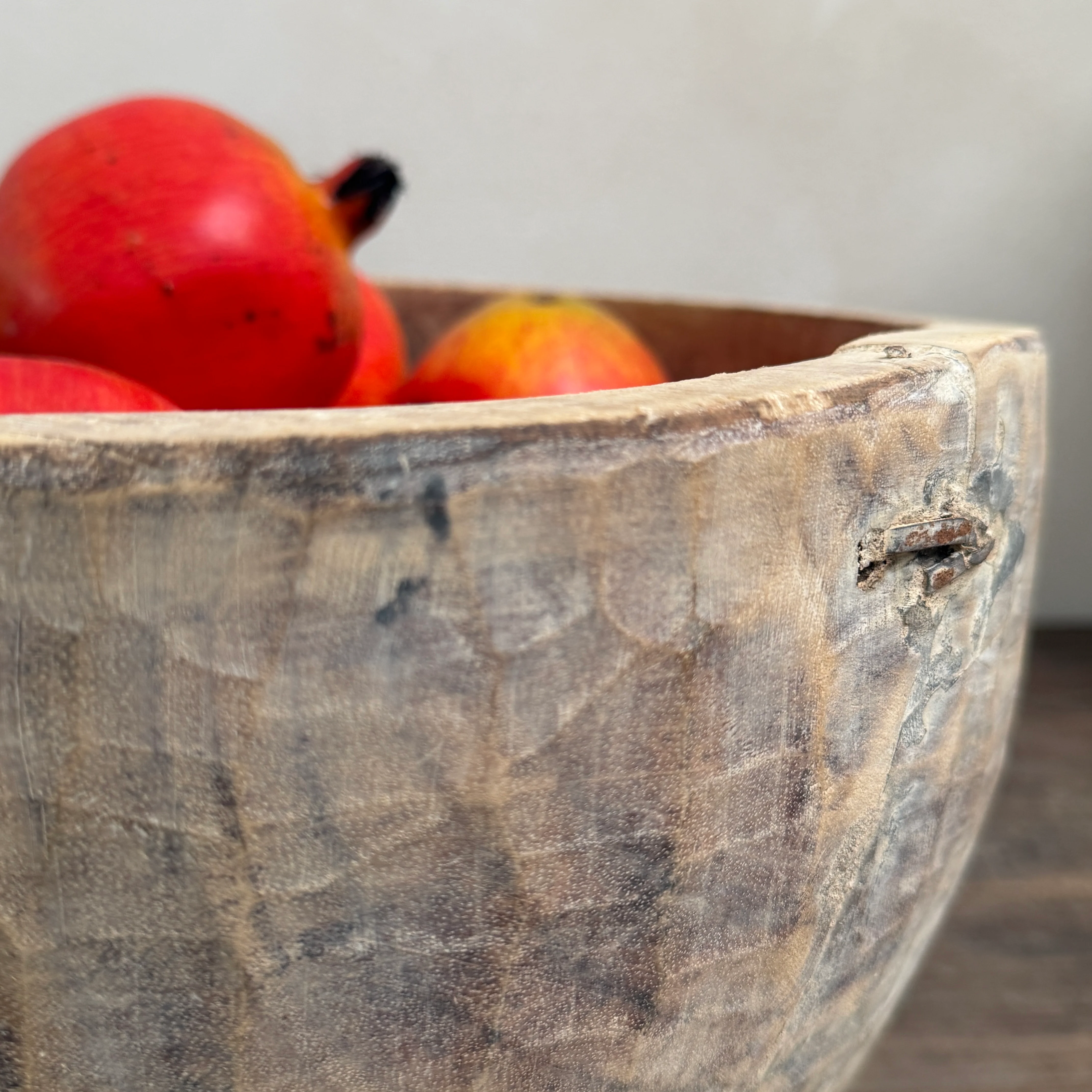 Vintage hand carved wooden dough bowl - Image 14