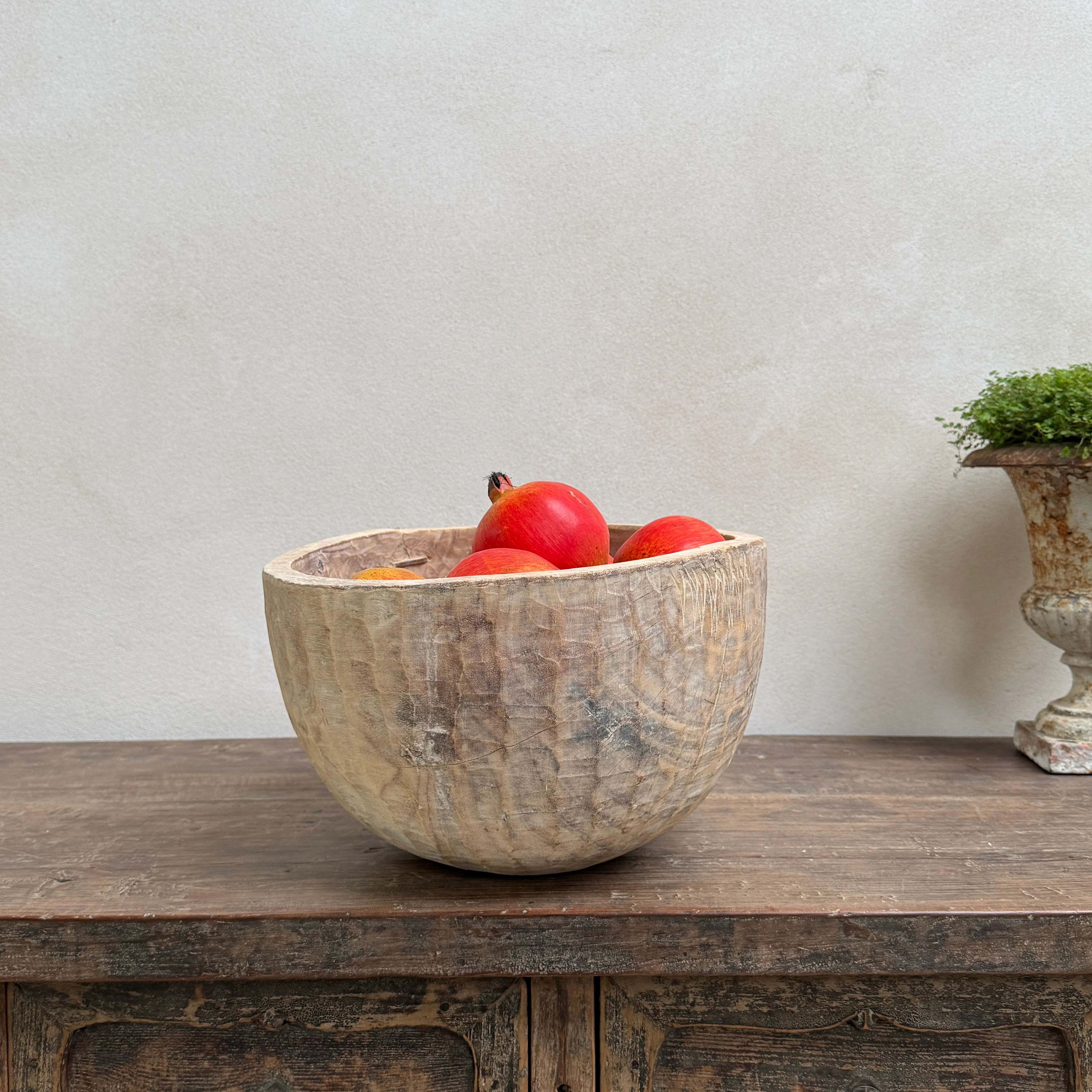 Vintage hand carved wooden dough bowl - Image 2