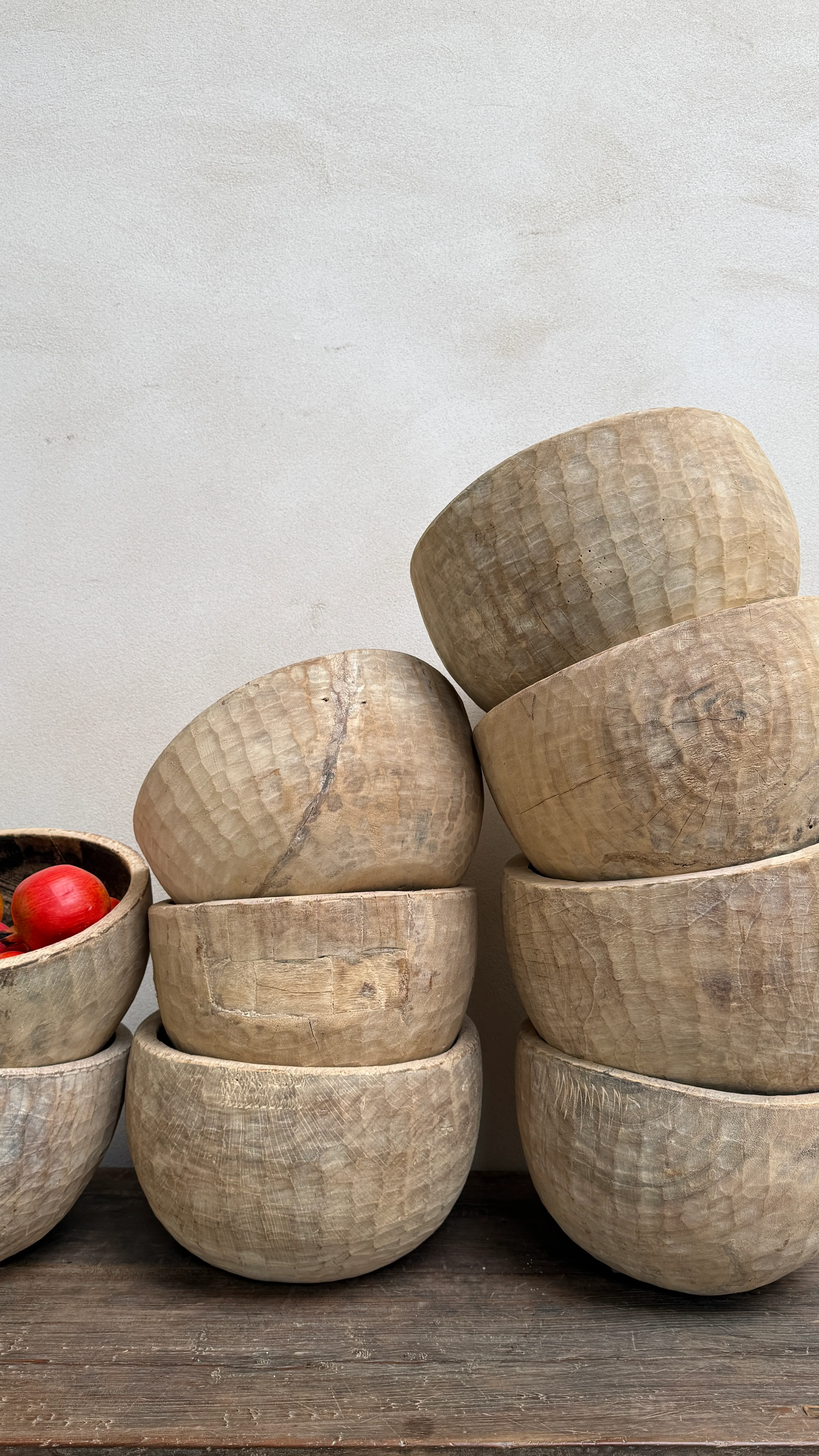 Vintage hand carved wooden dough bowl - Image 3