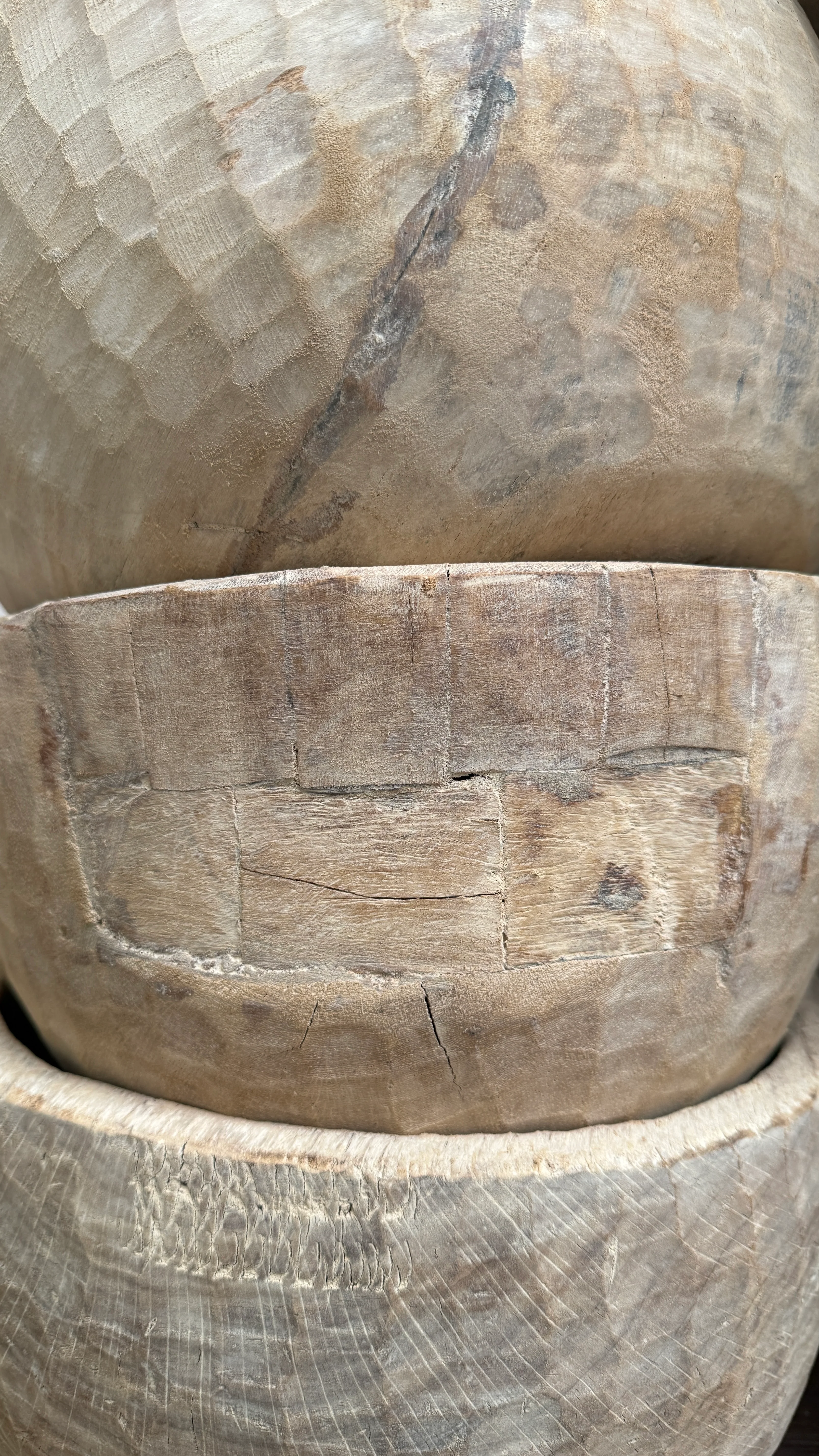 Vintage hand carved wooden dough bowl - Image 5