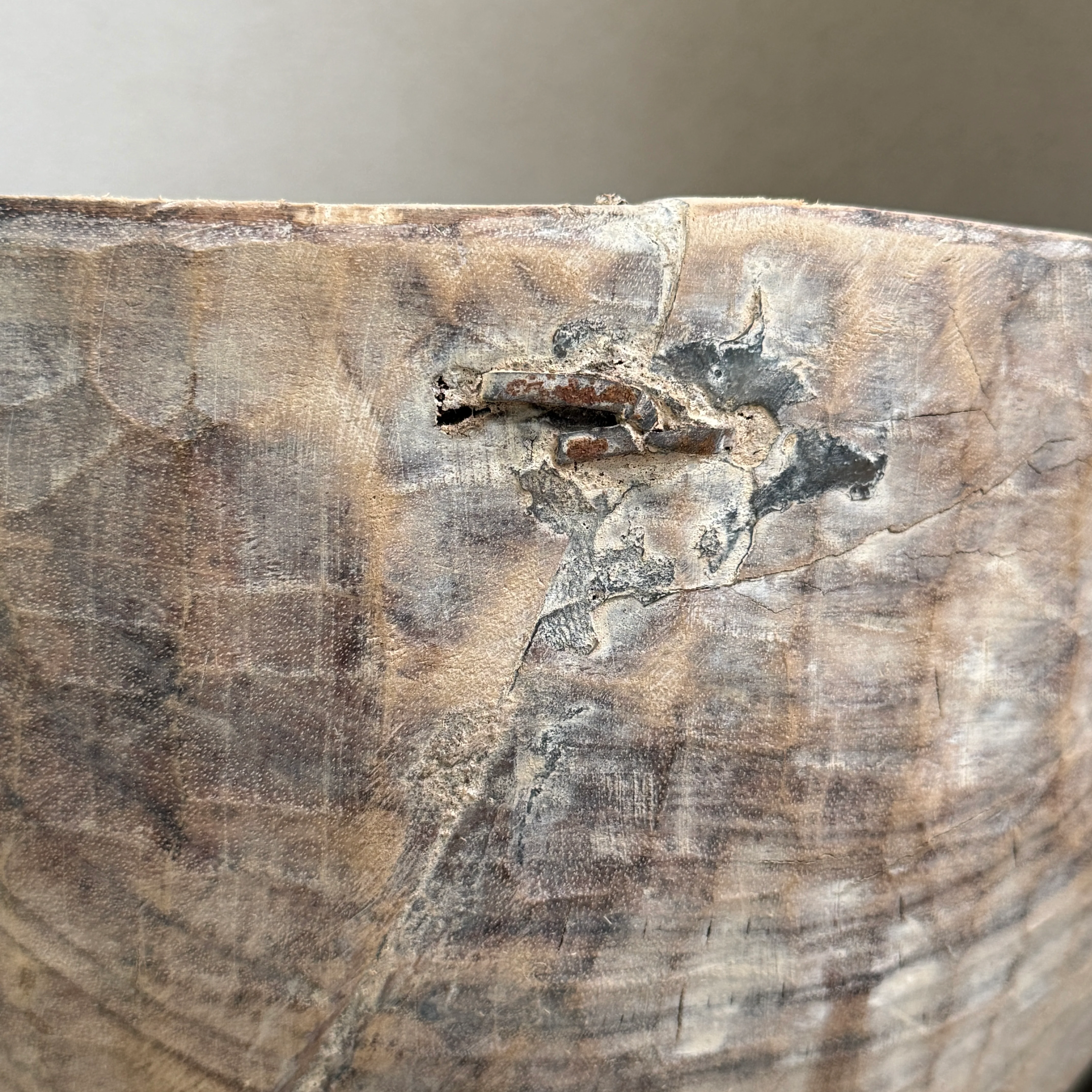 Vintage hand carved wooden dough bowl - Image 7