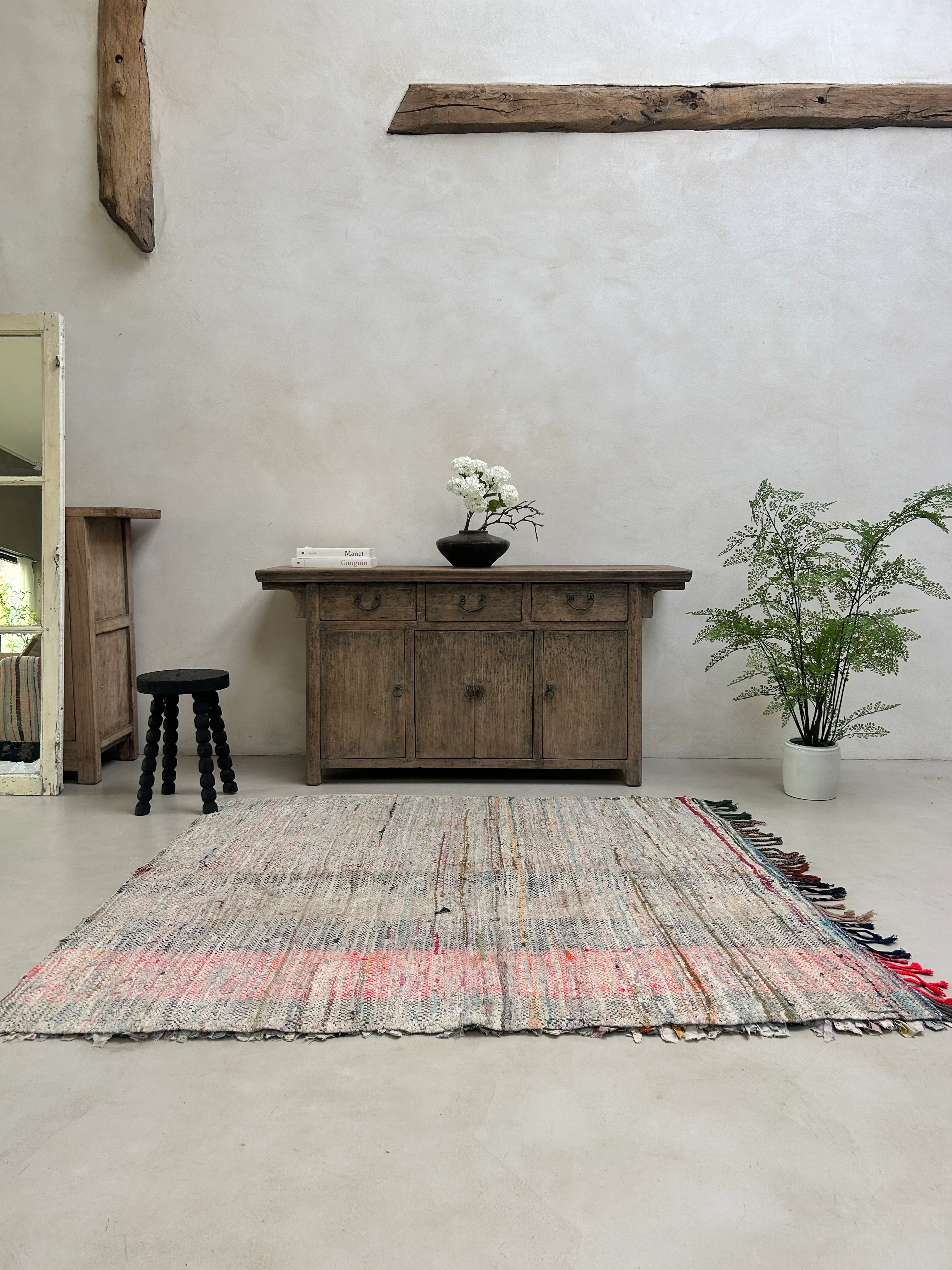 Vintage Moroccan Handmade Rag Rug | 188 X 152