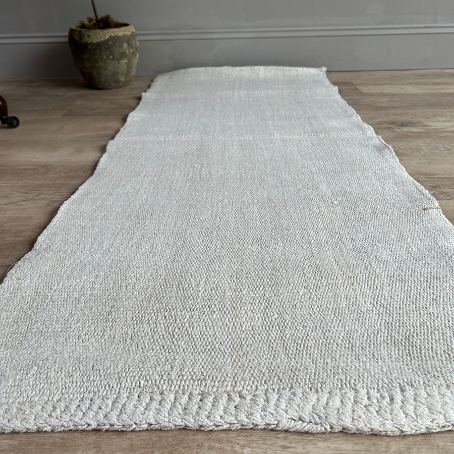 Vintage hemp linen rug natural - Image 3