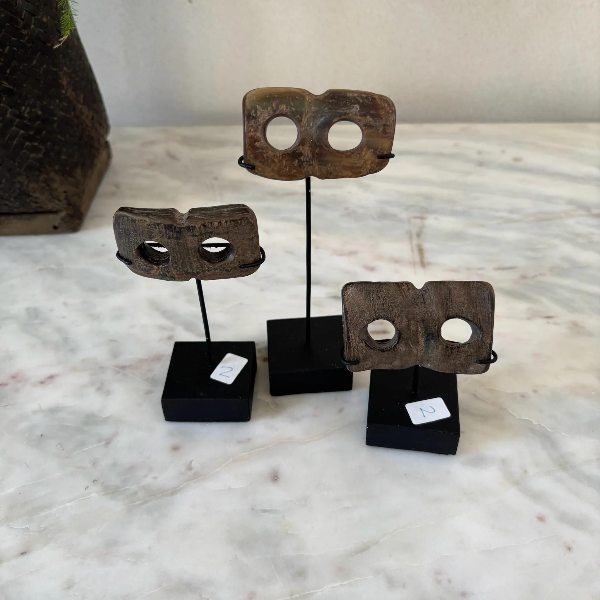 Vintage horn toggle buttons on stands | Set of 3 - Image 5