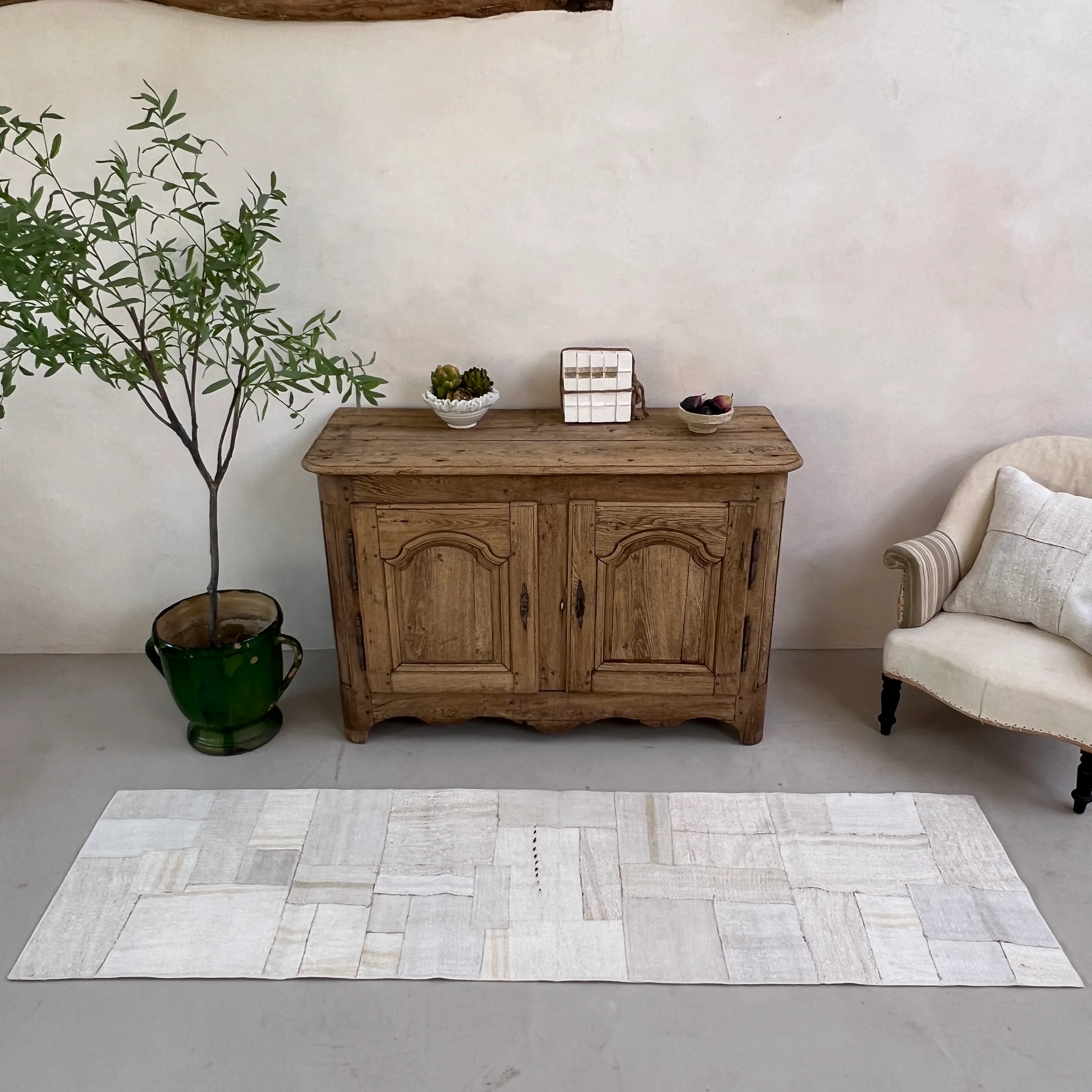 Vintage linen Patchwork runner No: 2, 65cm x 244cm