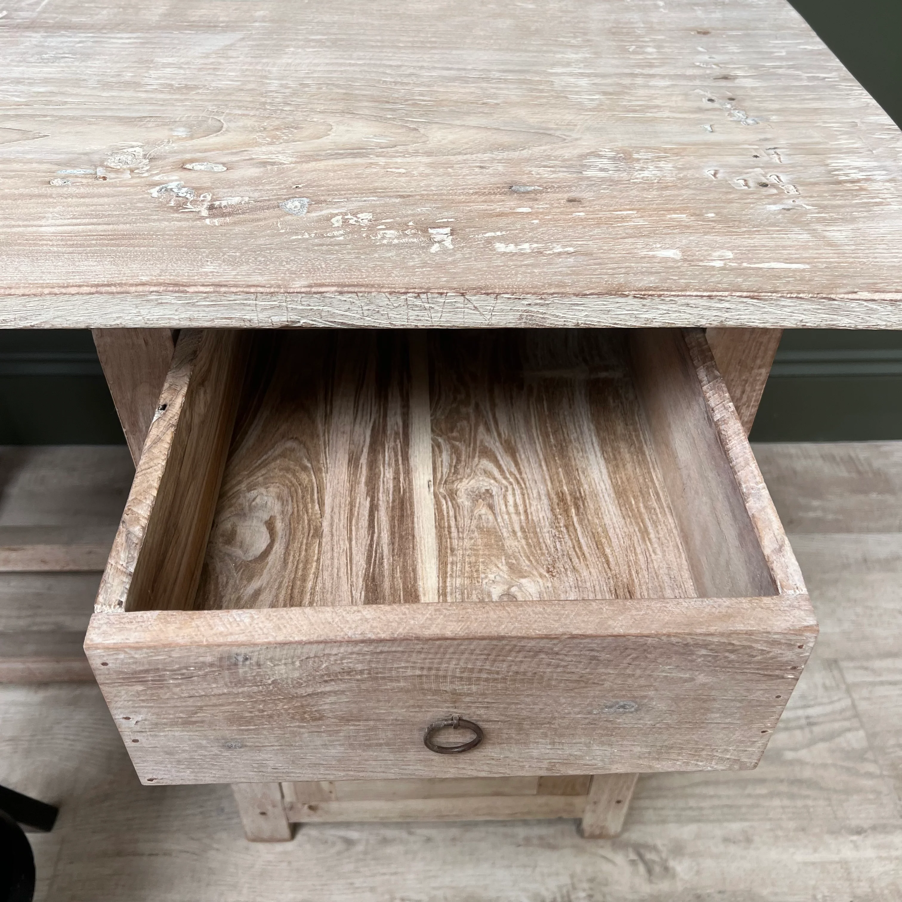 Vintage Pale Wood Desk | Elise - Image 10