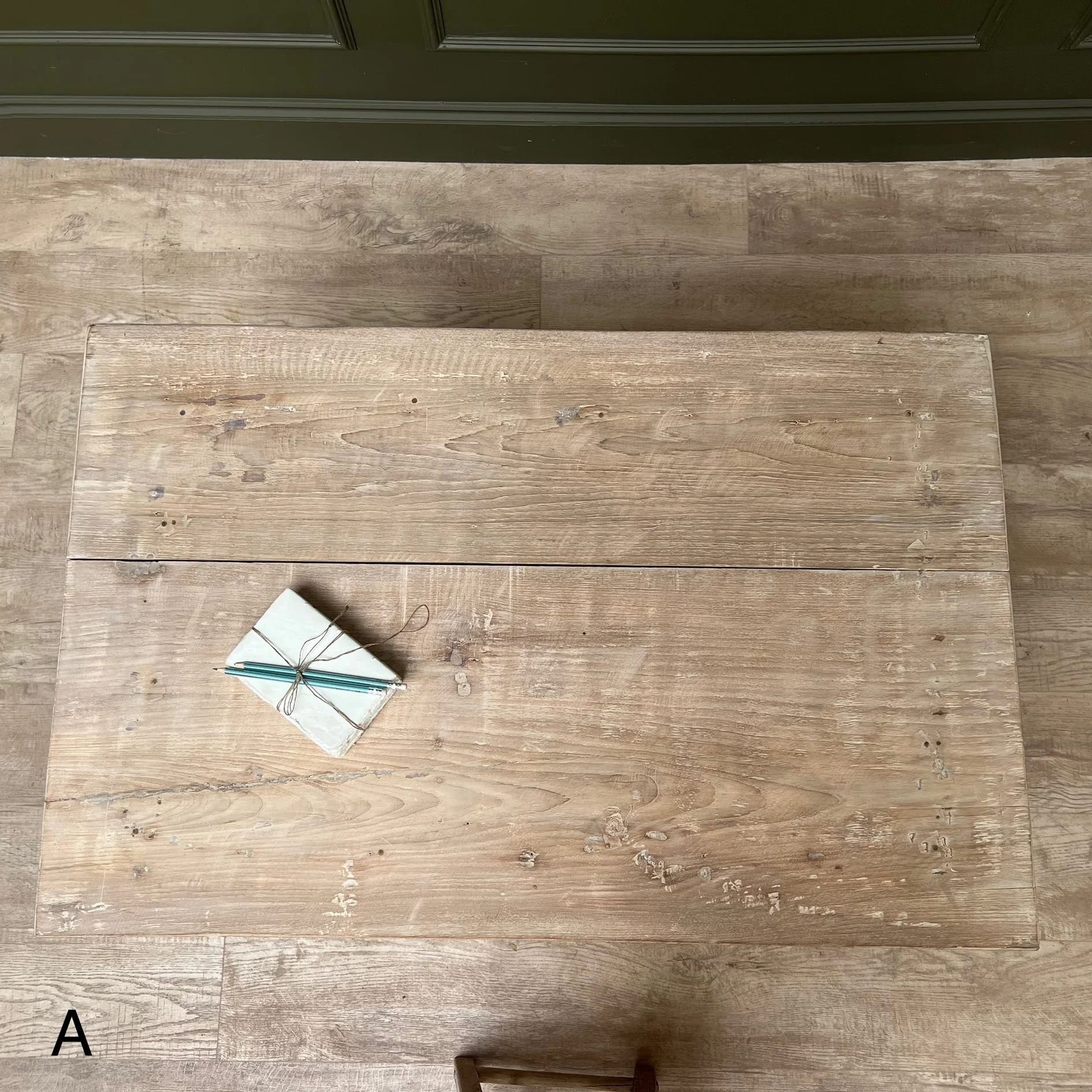 Vintage Pale Wood Desk | Elise - Image 11