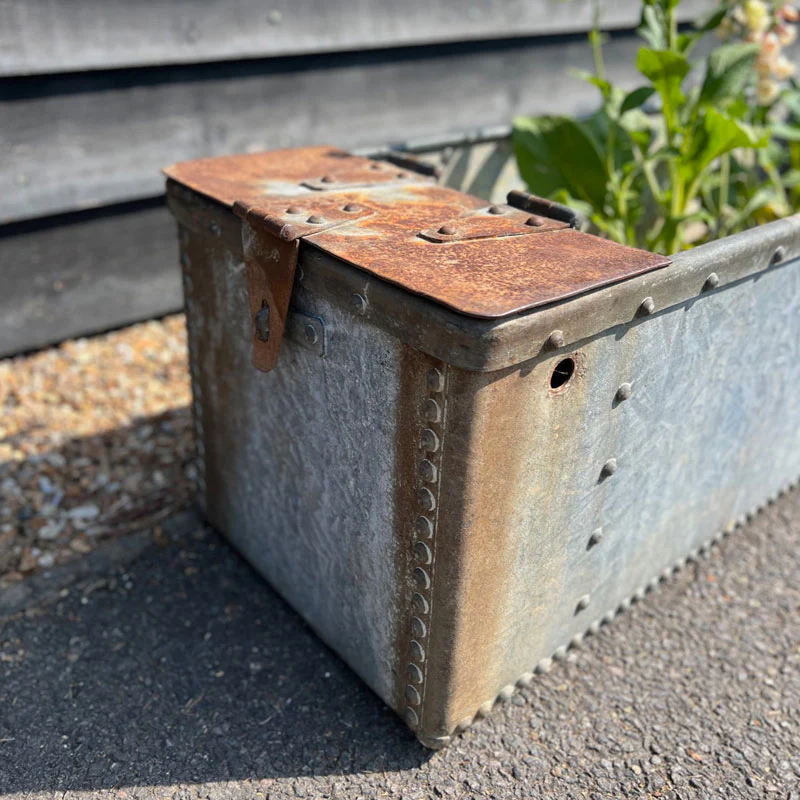 Vintage riveted trough planter | A - Image 3