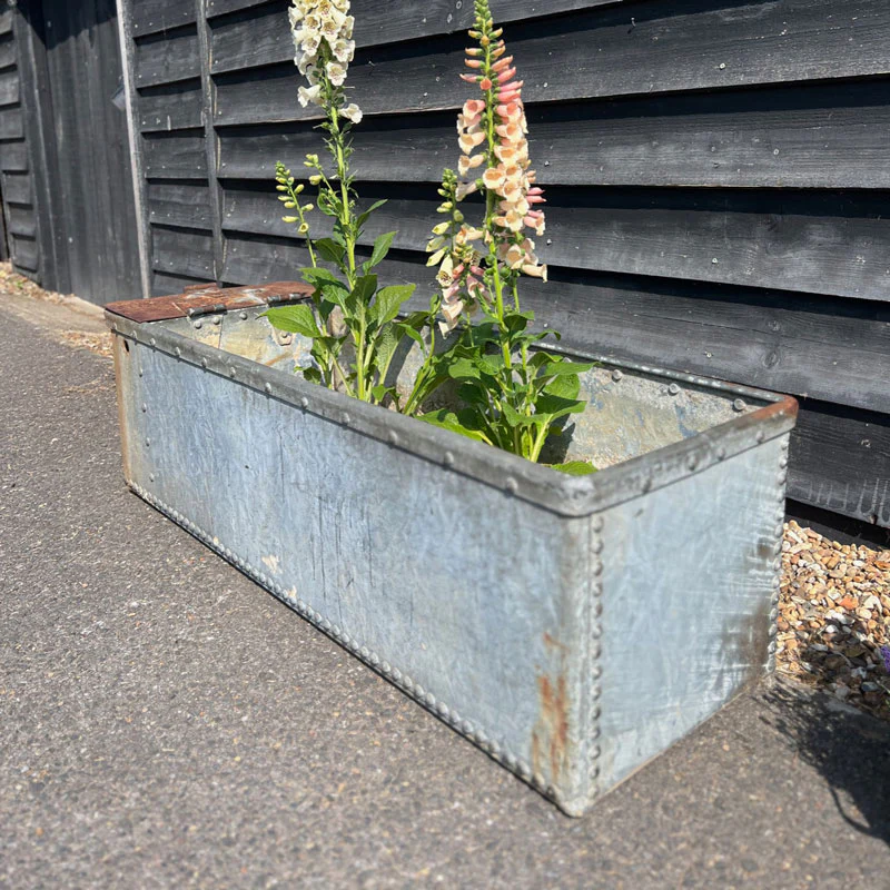 Vintage riveted trough planter | A - Image 5