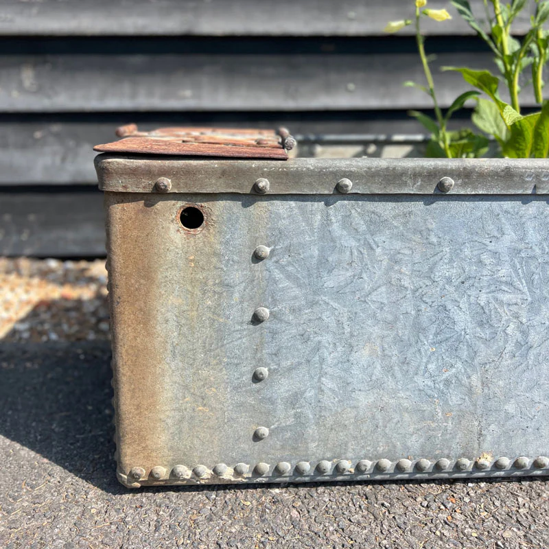 Vintage riveted trough planter | A - Image 6