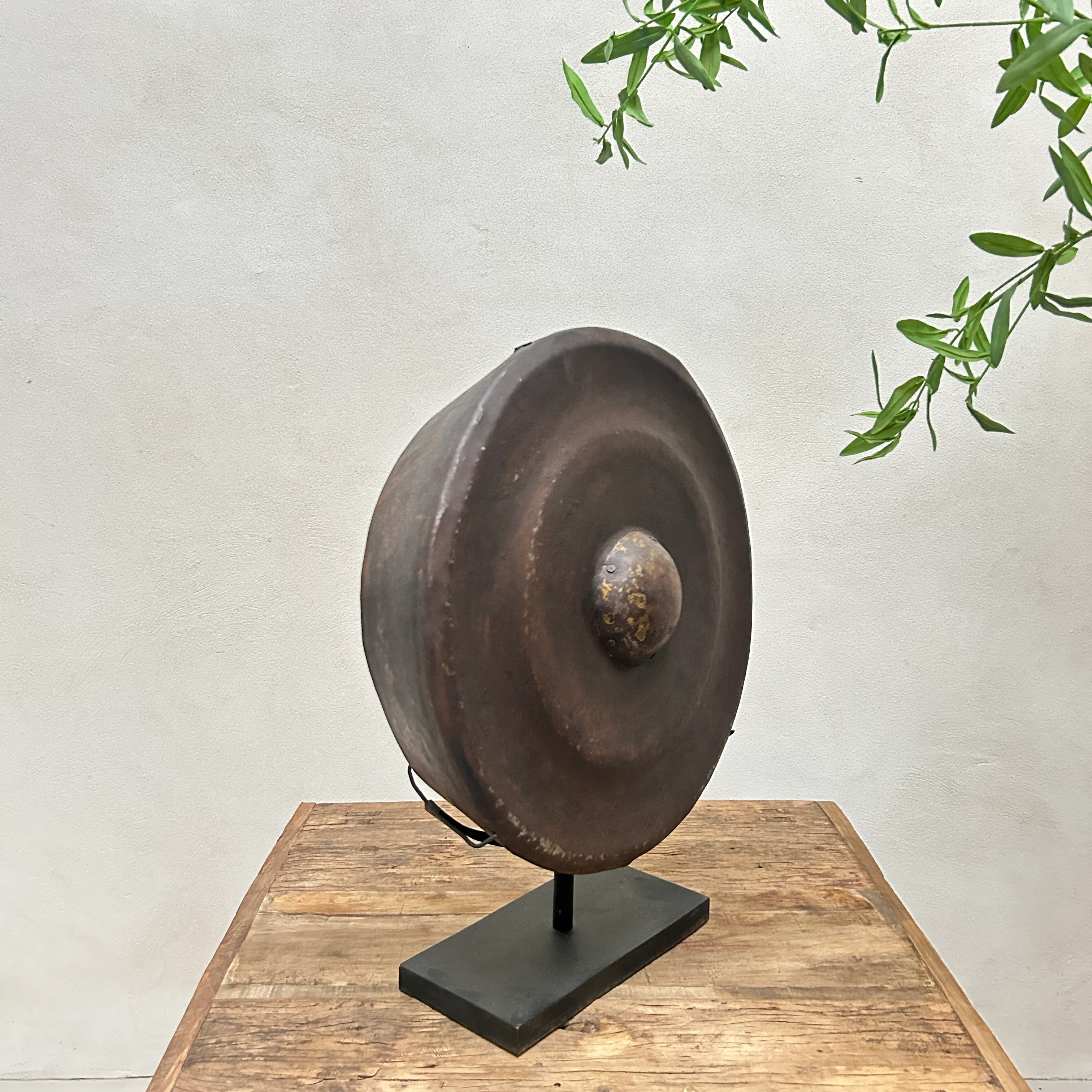 Vintage steel Gong on Stand |Lombok - Image 4