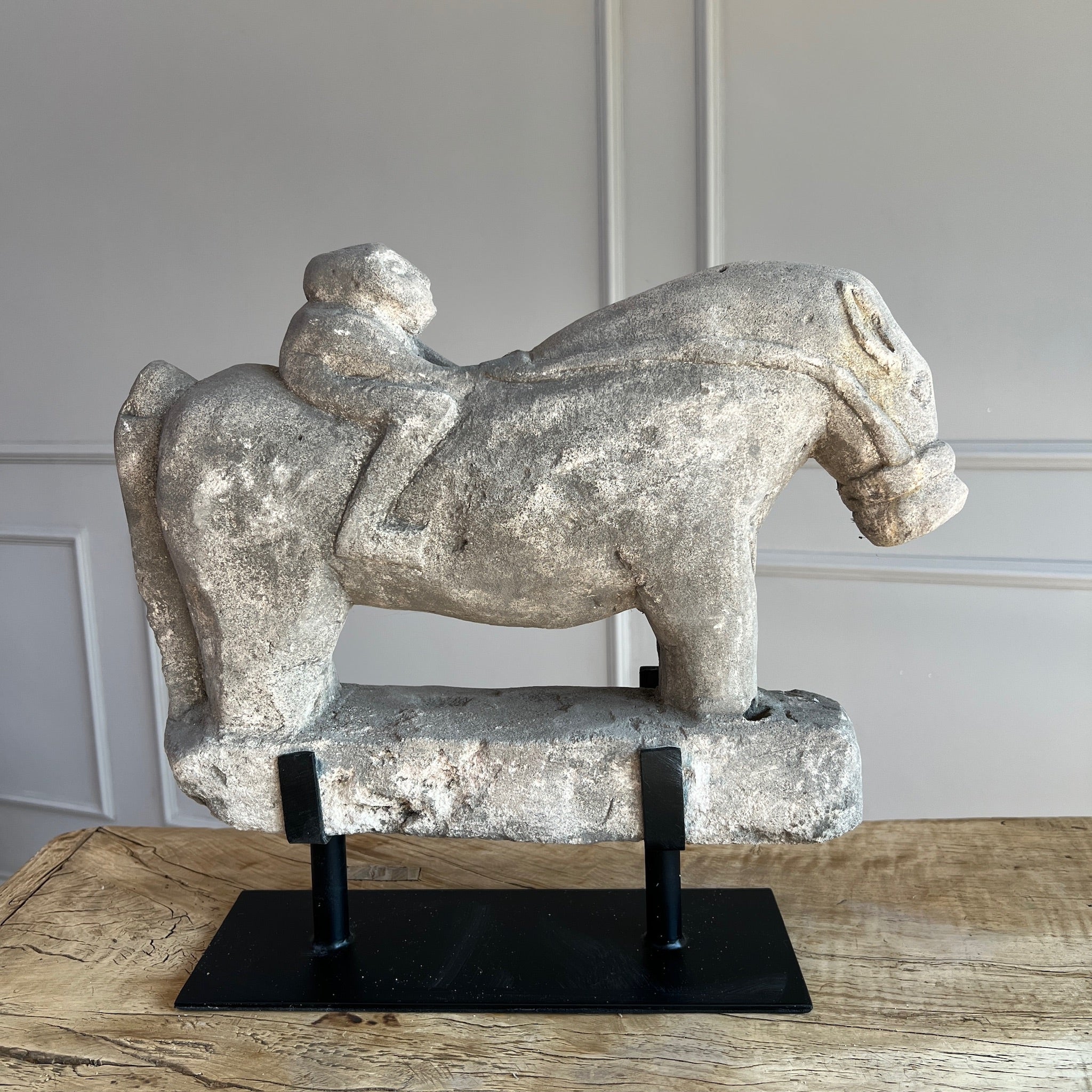 Vintage Stone Horse & Rider | Palomo - Image 4