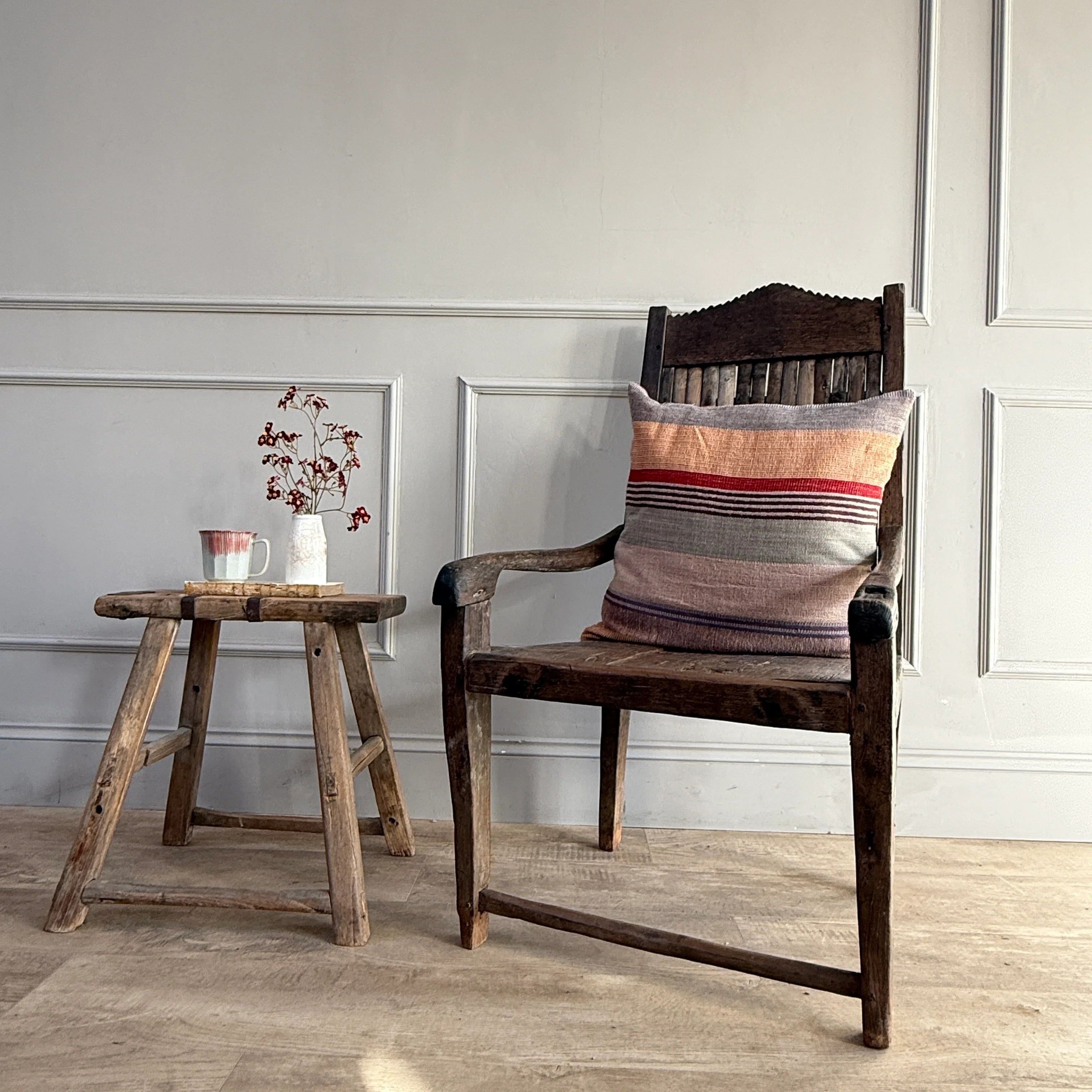 Vintage teak Seat with bamboo slats | Kirana - Image 10