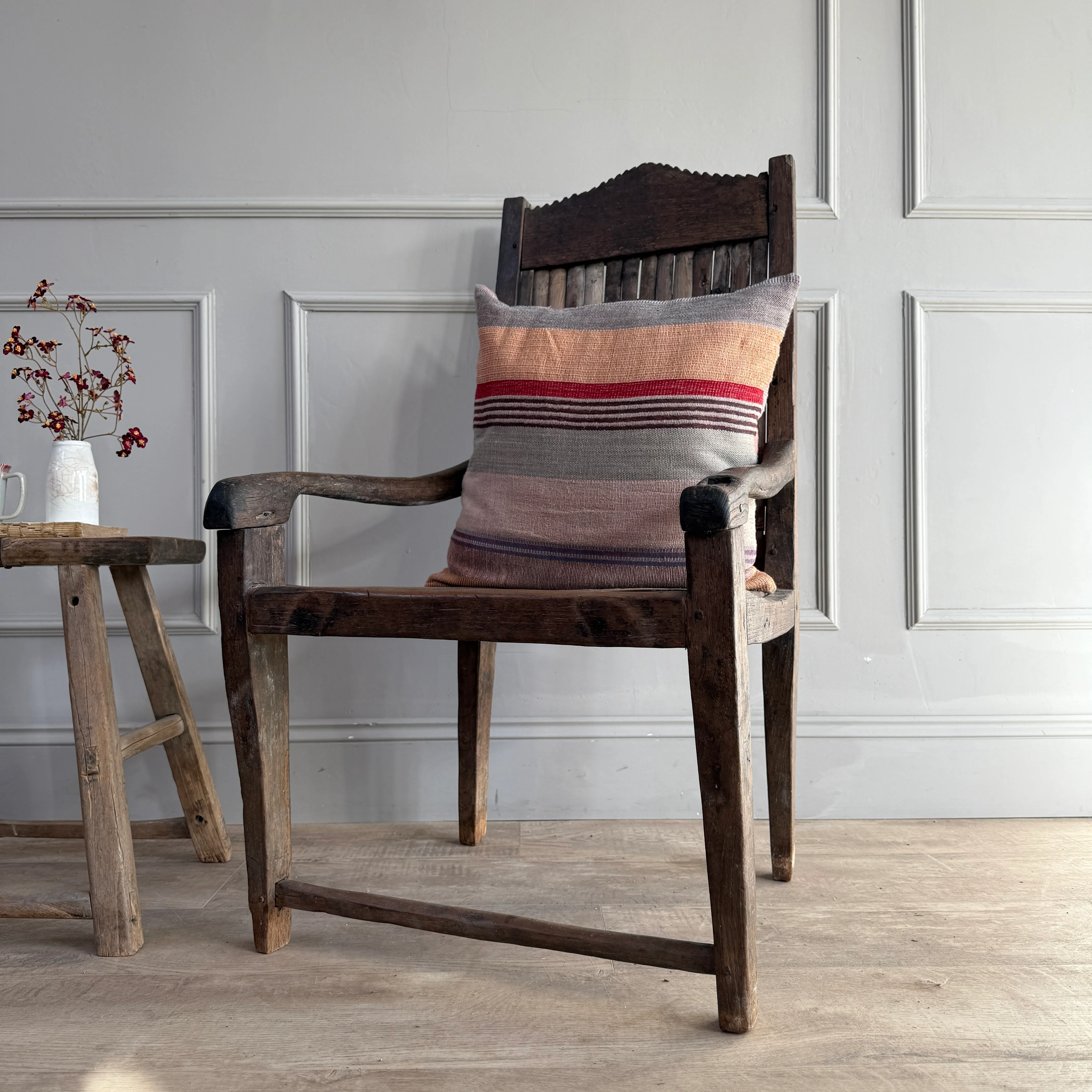 Vintage teak Seat with bamboo slats | Kirana - Image 11