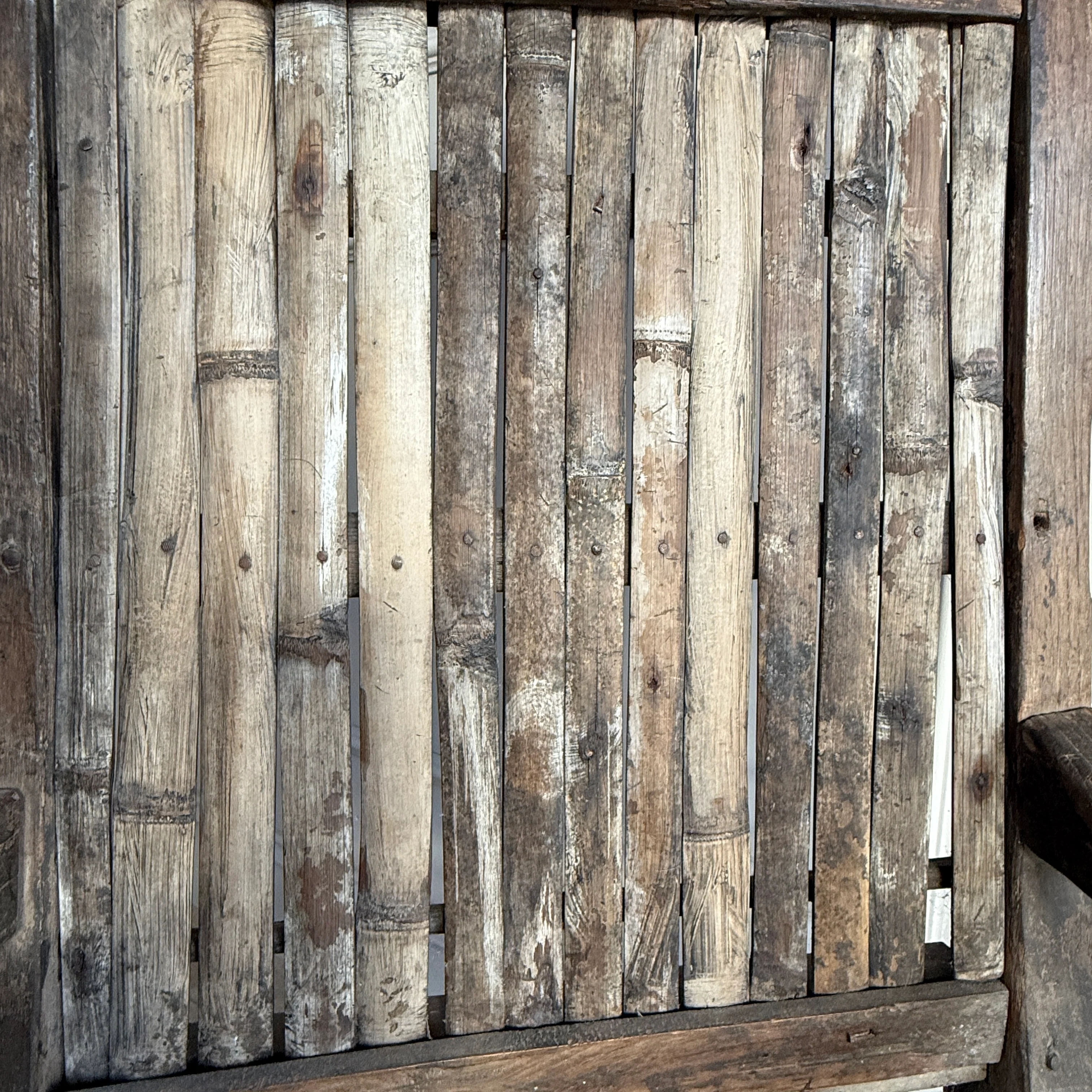 Vintage teak Seat with bamboo slats | Kirana - Image 6