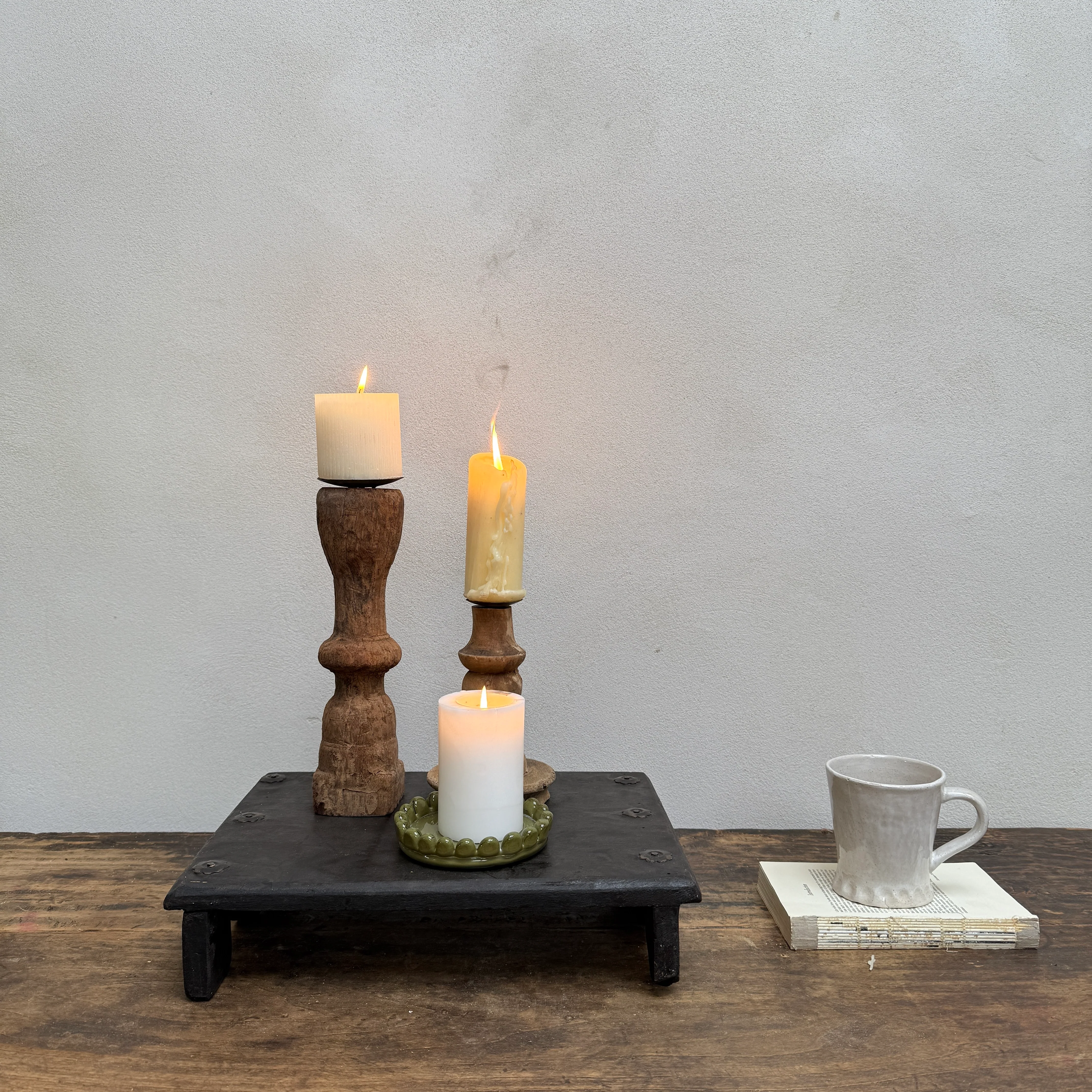 Vintage Wooden Bajot Display Stand - Image 2